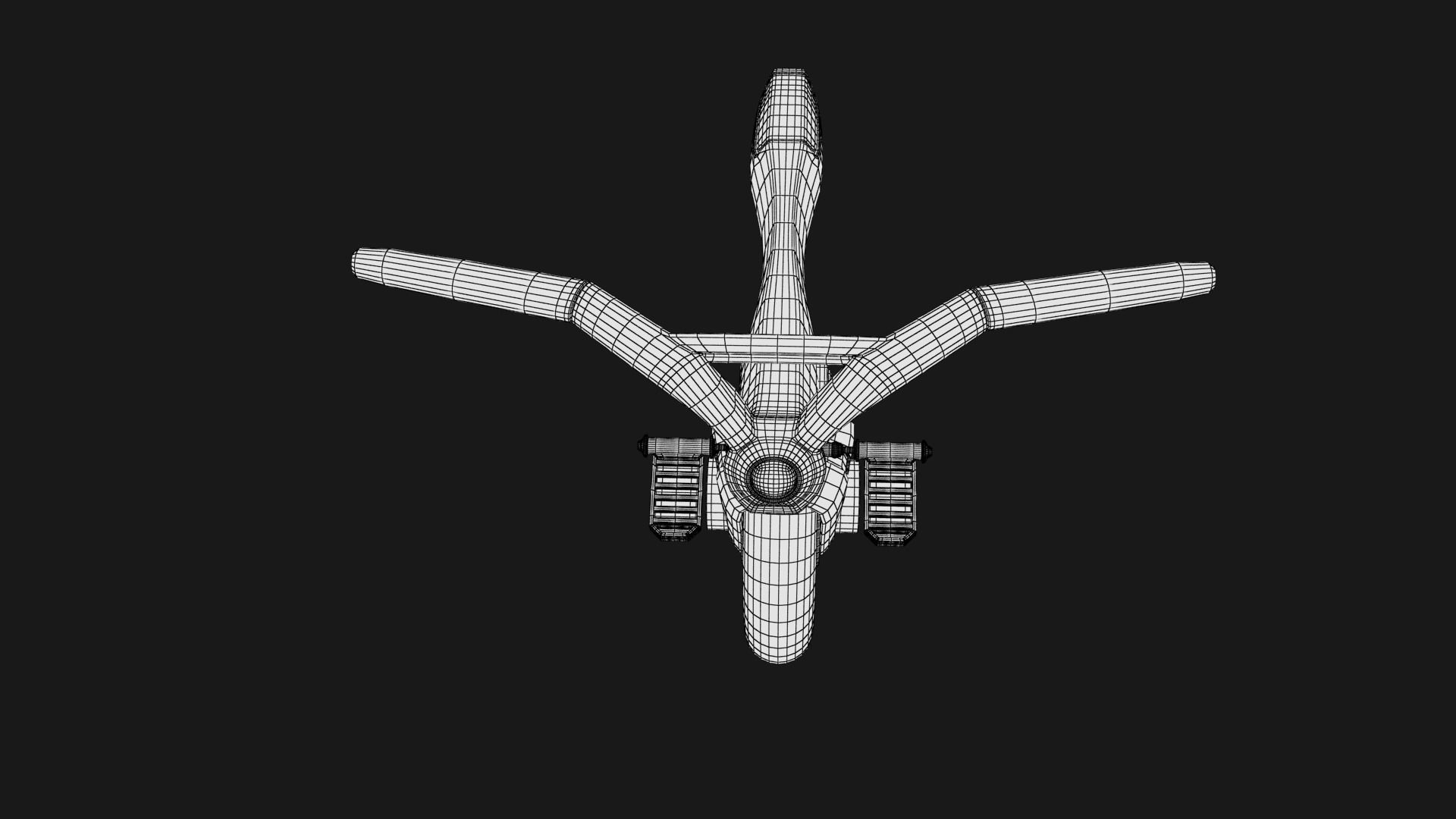 Sci-fi Monowheel Scooter Low-poly 3D model_22