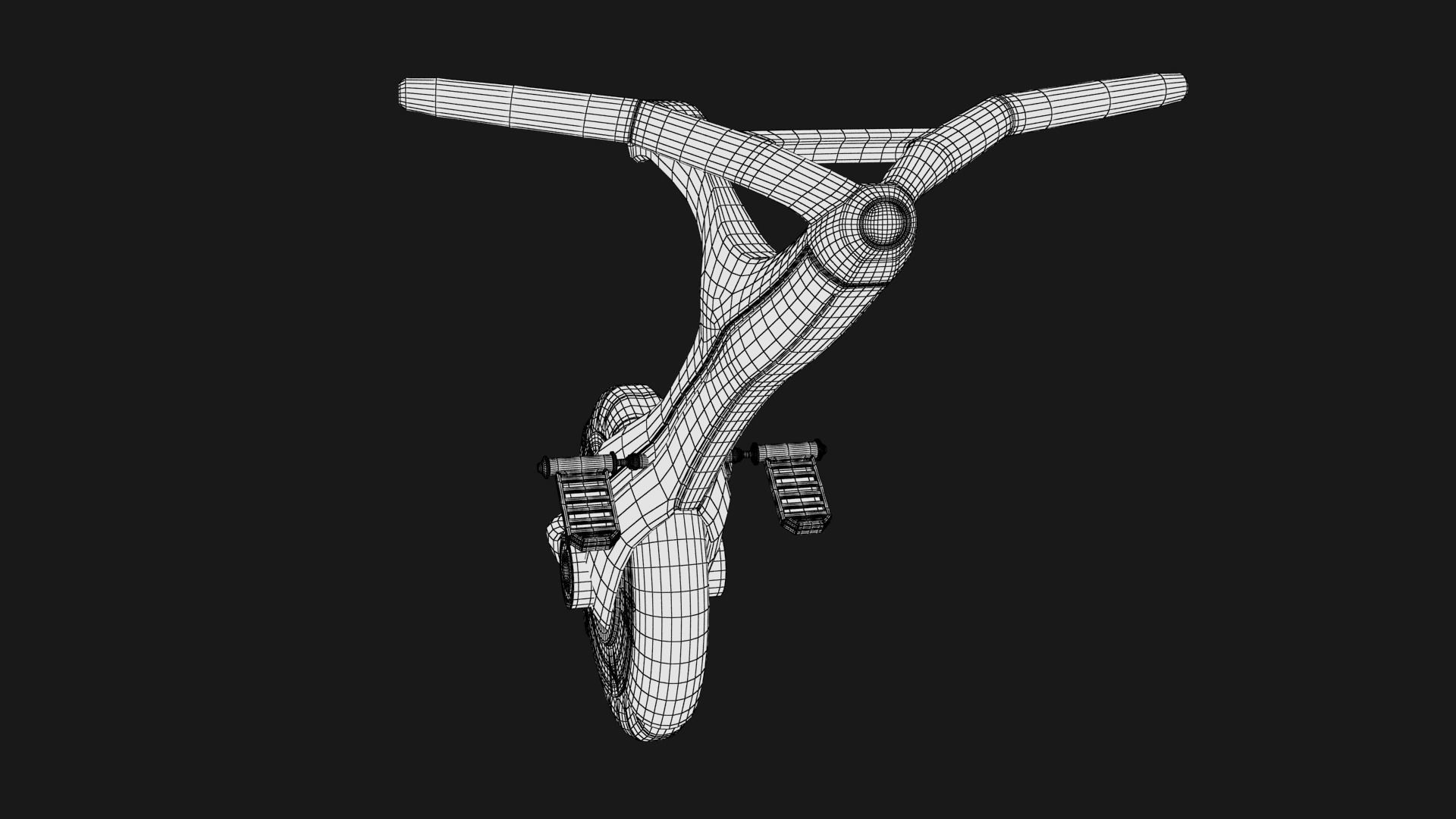 Sci-fi Monowheel Scooter Low-poly 3D model_21