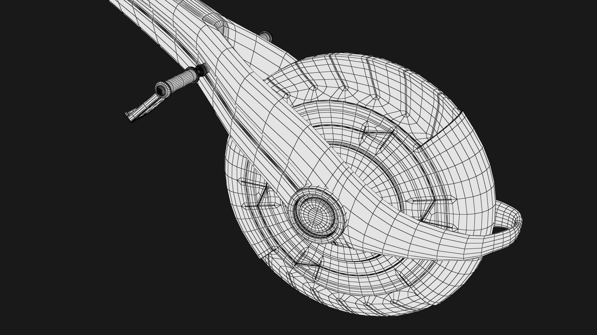 Sci-fi Monowheel Scooter Low-poly 3D model_25