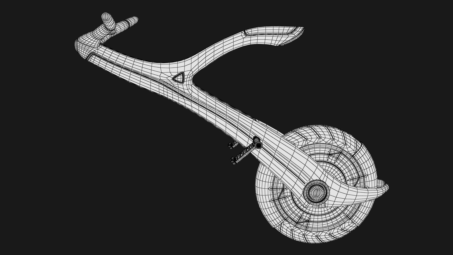Sci-fi Monowheel Scooter Low-poly 3D model_15