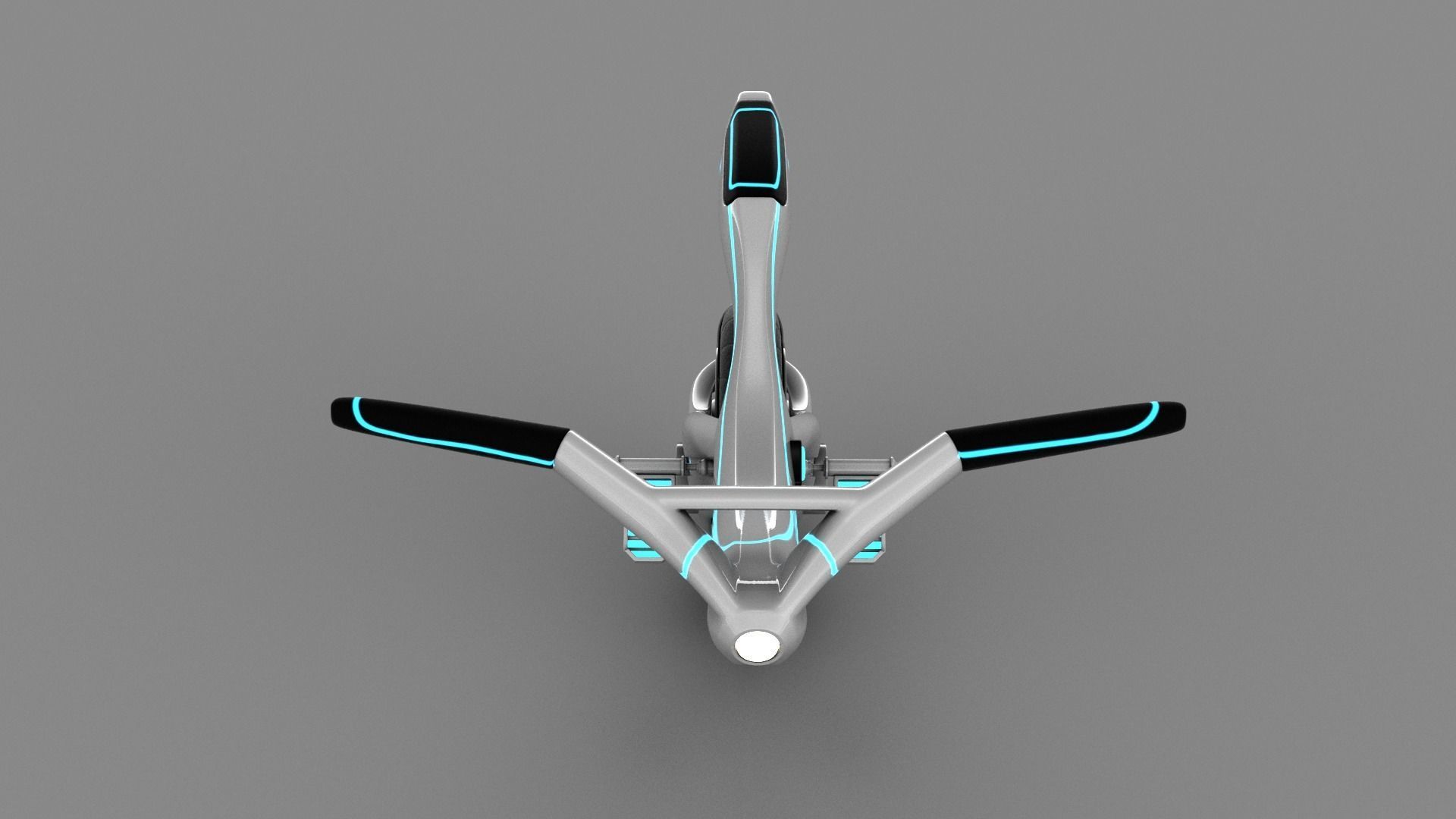 Sci-fi Monowheel Scooter Low-poly 3D model_8