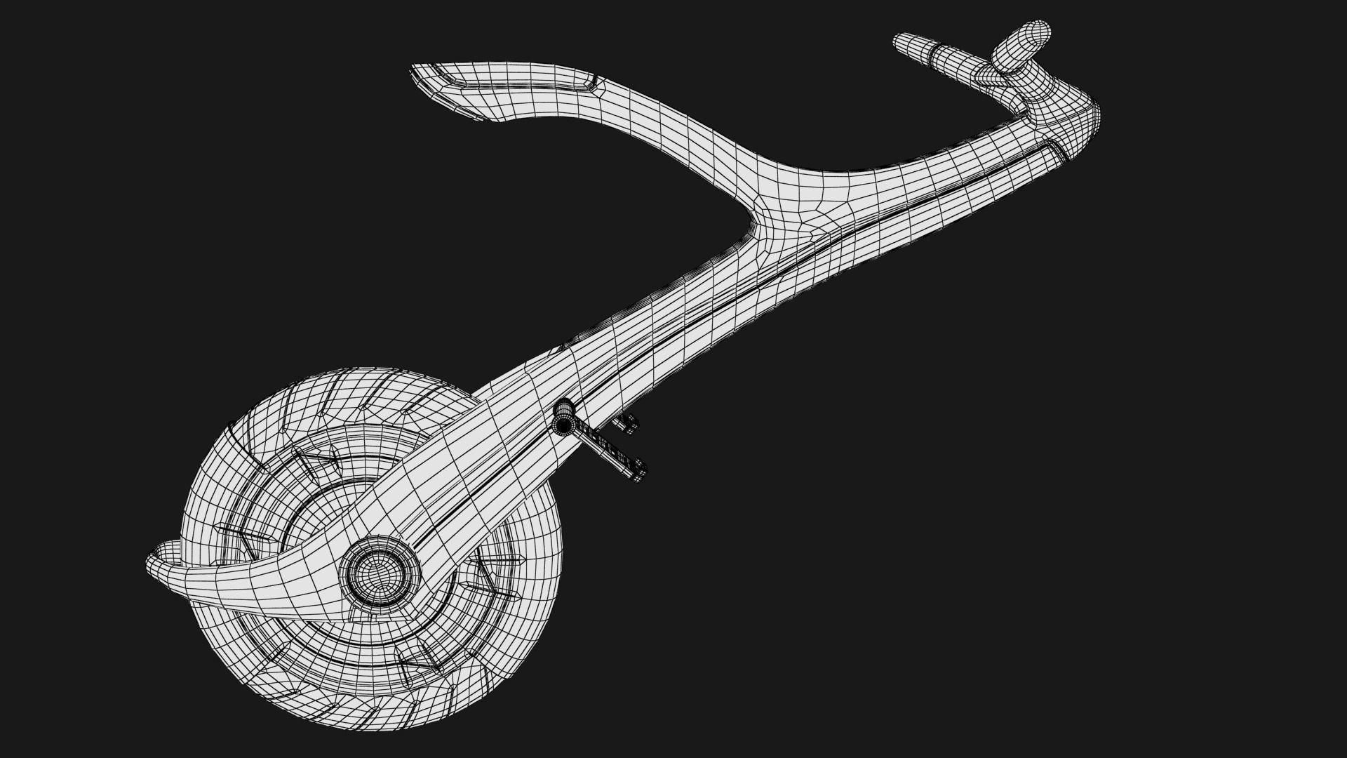 Sci-fi Monowheel Scooter Low-poly 3D model_20