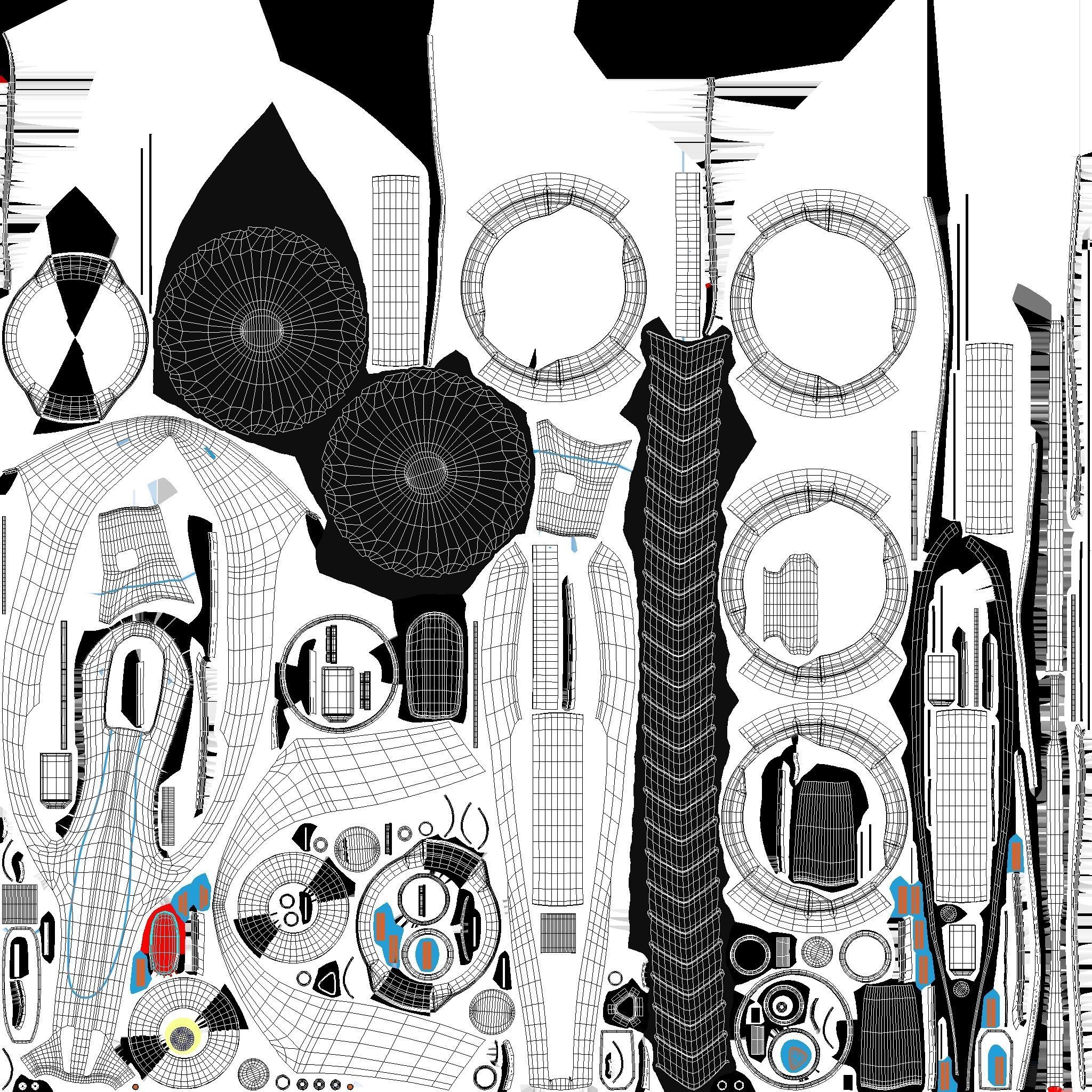 Sci-fi Monowheel Scooter Low-poly 3D model_26