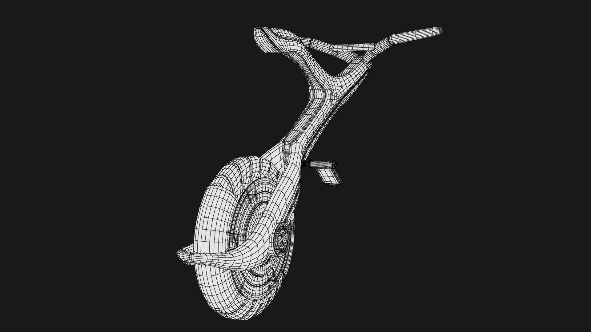 Sci-fi Monowheel Scooter Low-poly 3D model_19