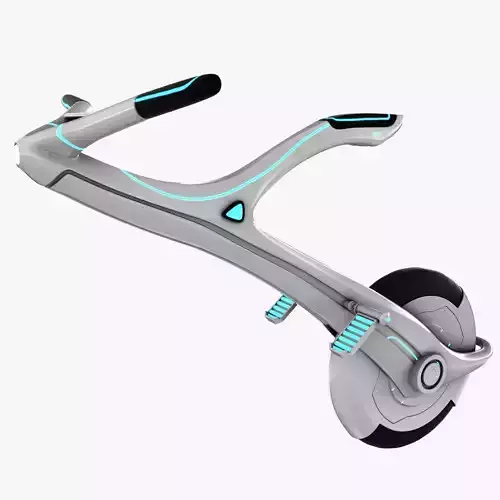 Sci-fi Monowheel Scooter Low-poly 3D model