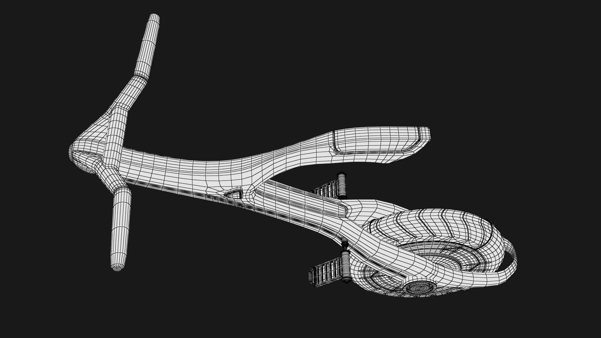 Sci-fi Monowheel Scooter Low-poly 3D model_23