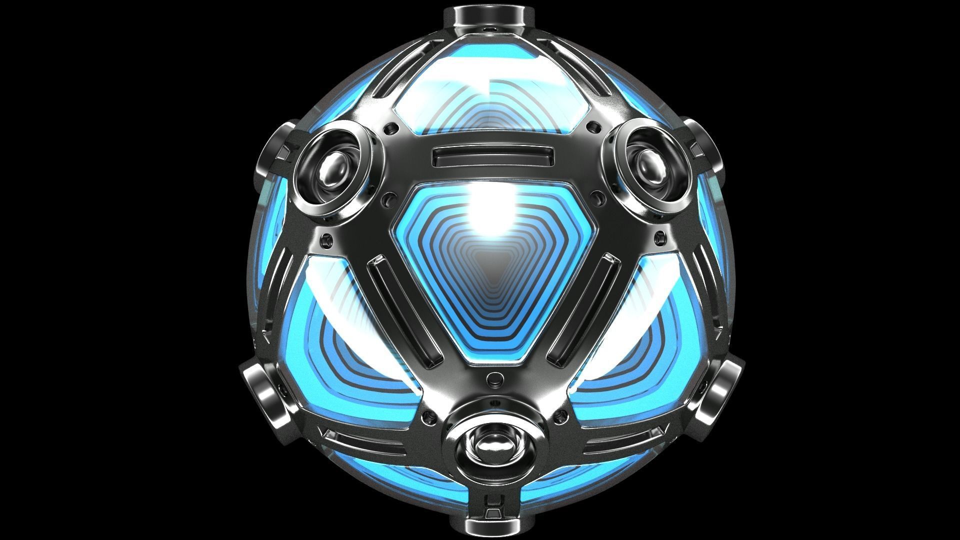 Metal Sphere Lamp 3D model_7