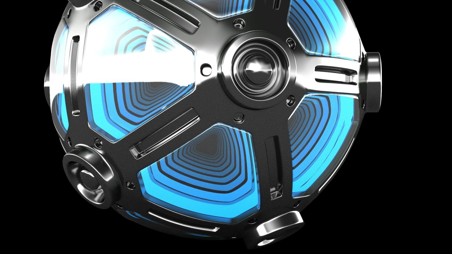 Metal Sphere Lamp 3D model_2