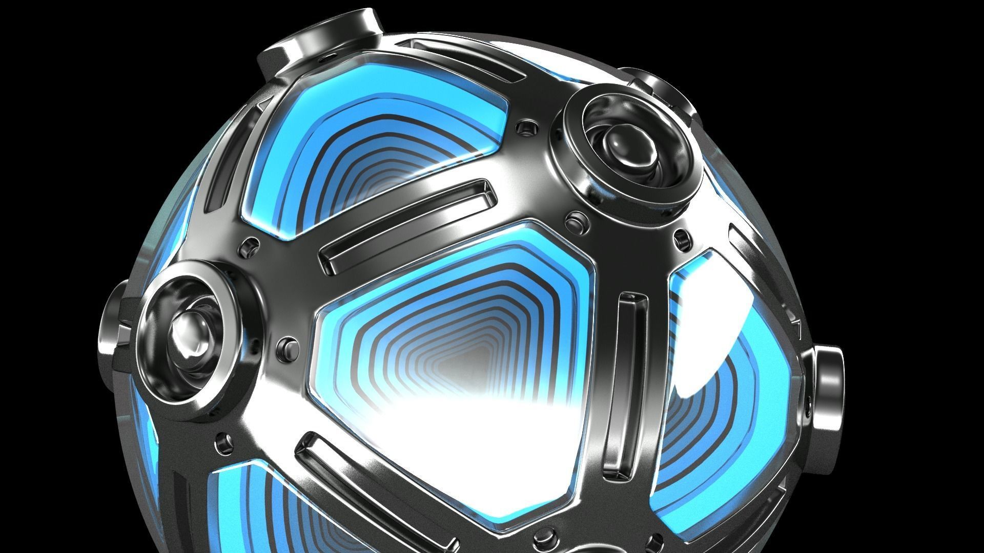 Metal Sphere Lamp 3D model_1