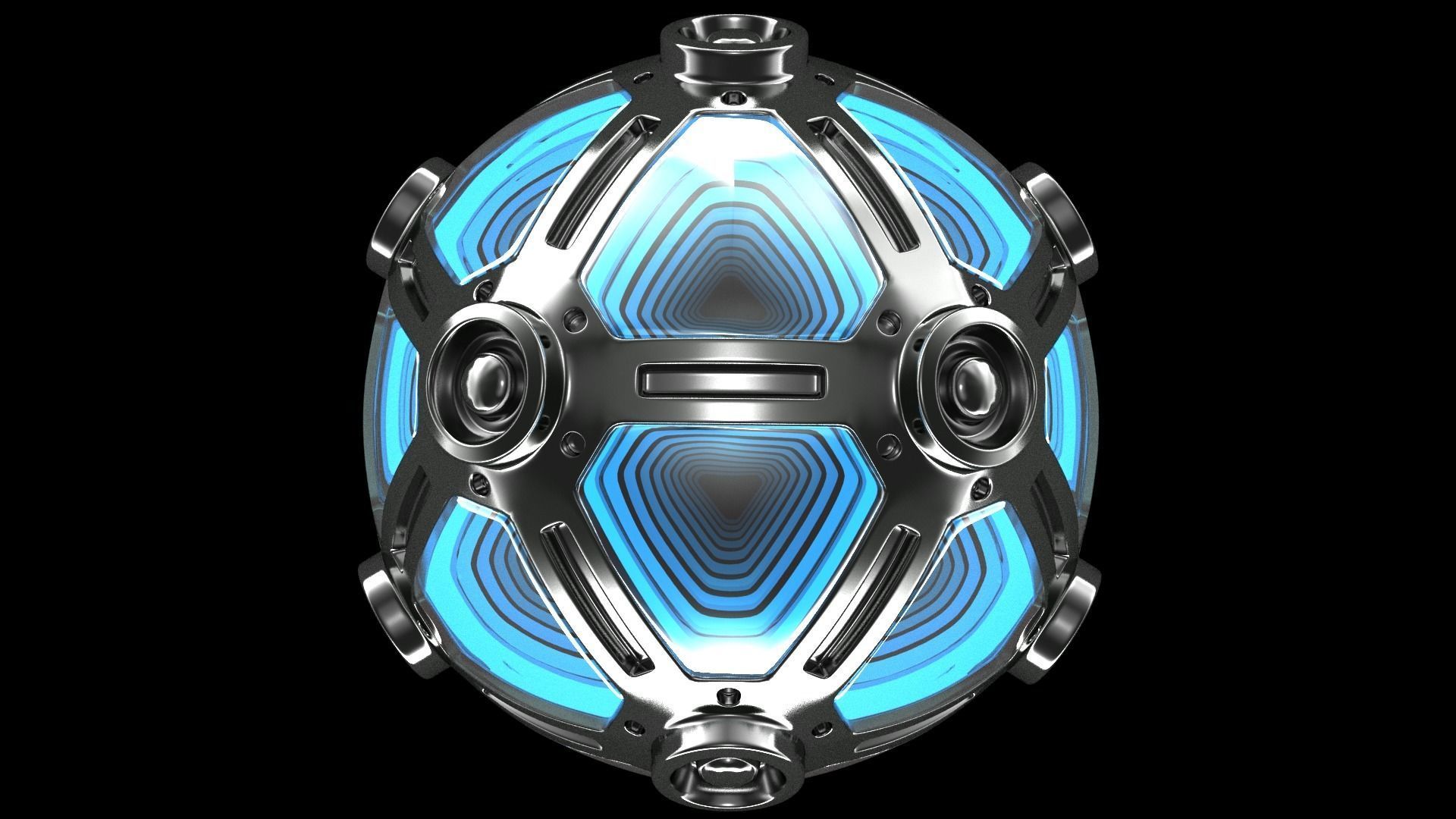 Metal Sphere Lamp 3D model_6