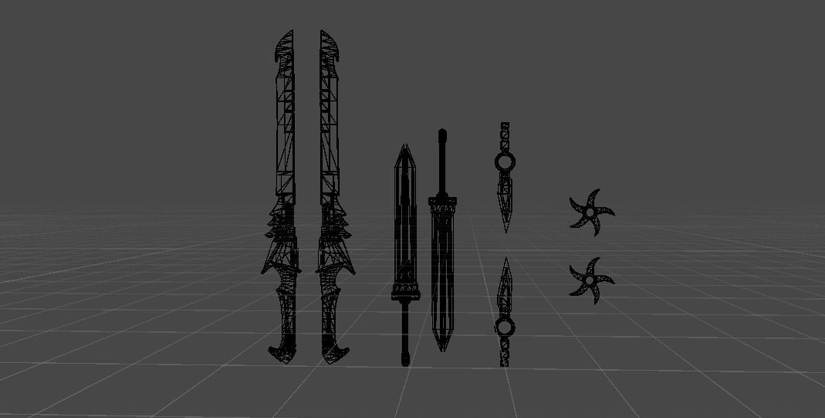 SciFi Melee Weapons Pack Low-poly 3D model_7