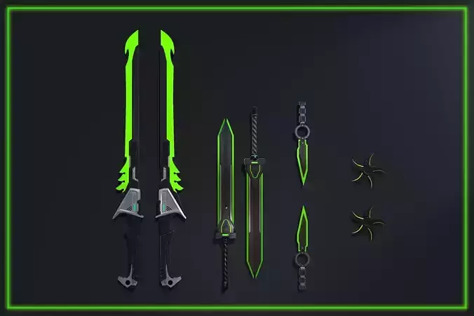 SciFi Melee Weapons Pack Low-poly 3D model