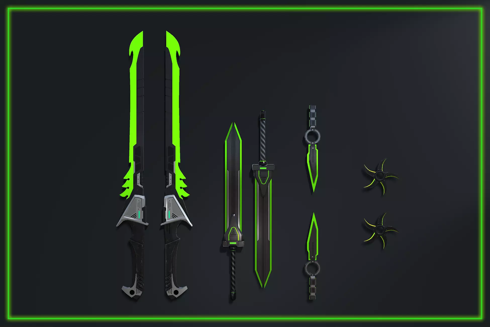 SciFi Melee Weapons Pack Low-poly 3D model_0