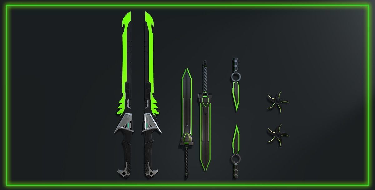 SciFi Melee Weapons Pack Low-poly 3D model_6