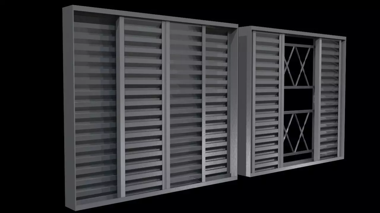 Window with shutters Free low-poly 3D model