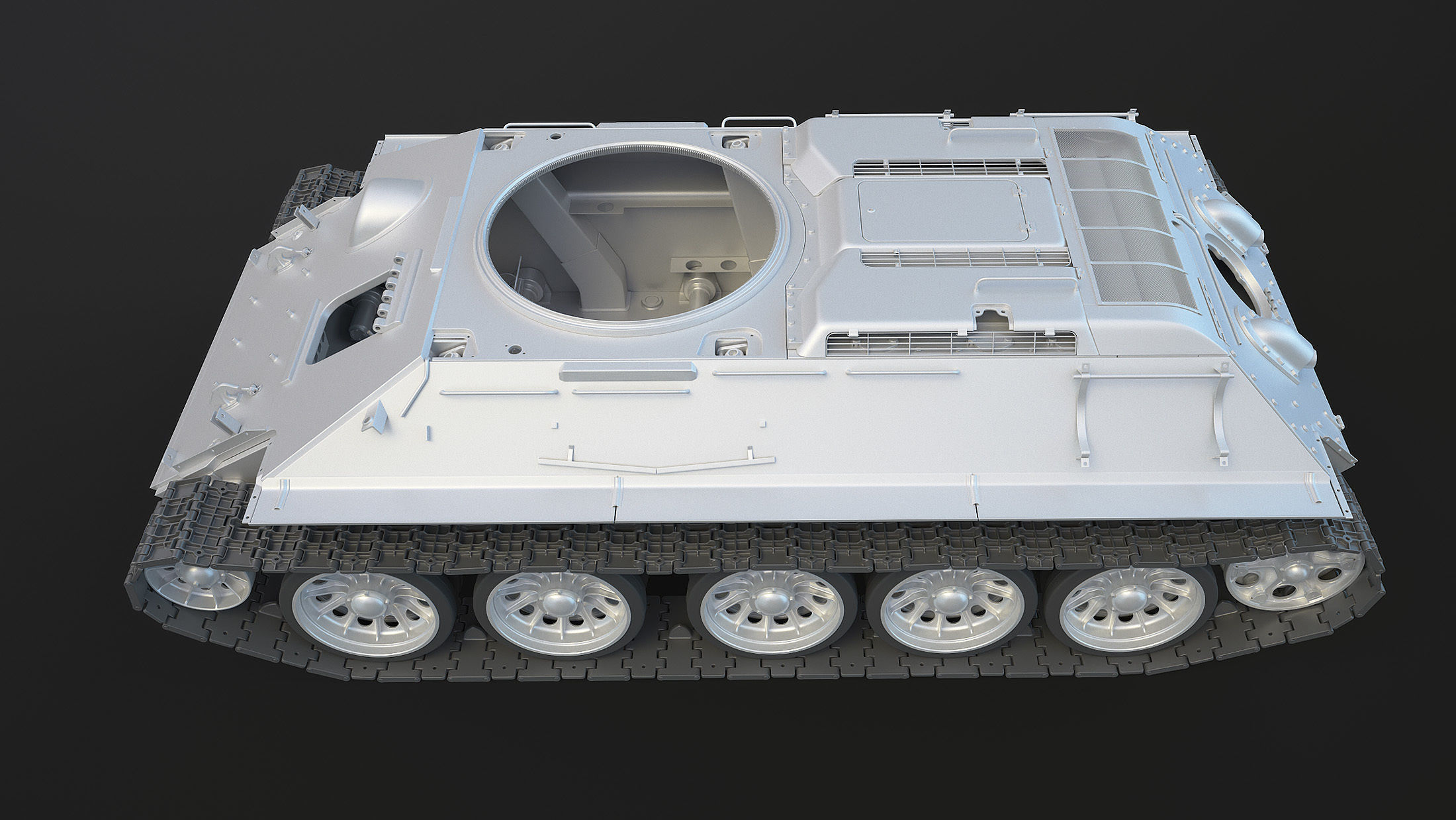 T-34 Tank Chassis High-Poly 3D model_10