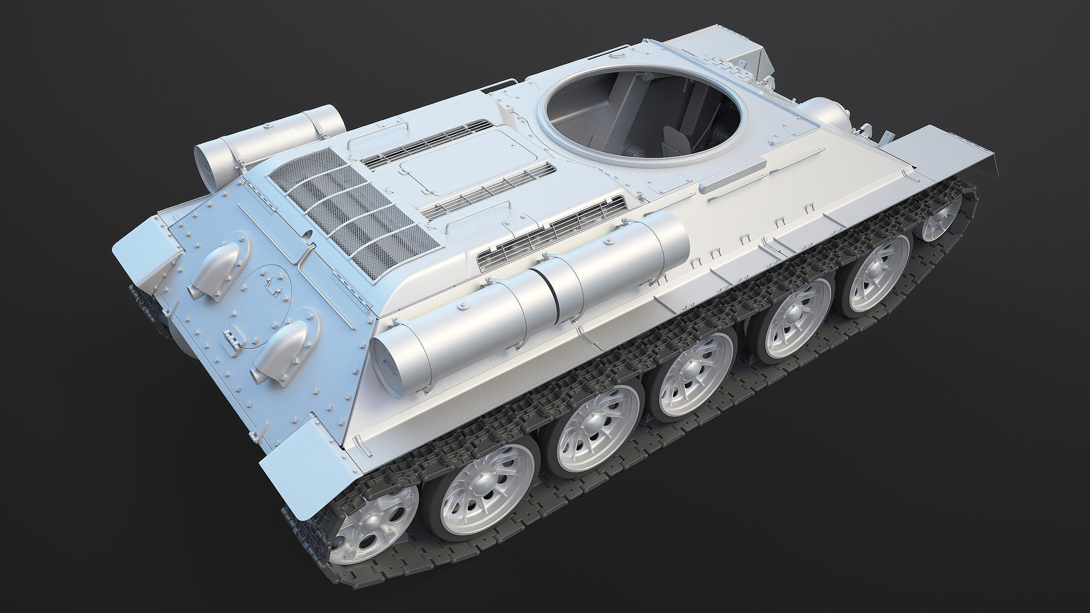 T-34 Tank Chassis High-Poly 3D model_4