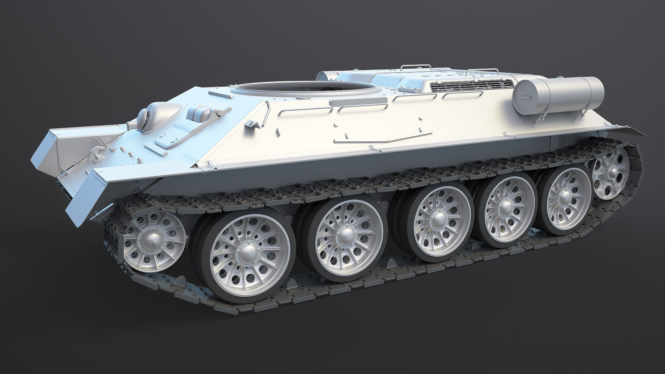 T-34 Tank Chassis High-Poly 3D model_1