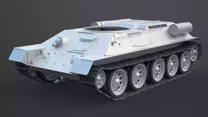 T-34 Tank Chassis High-Poly 3D model