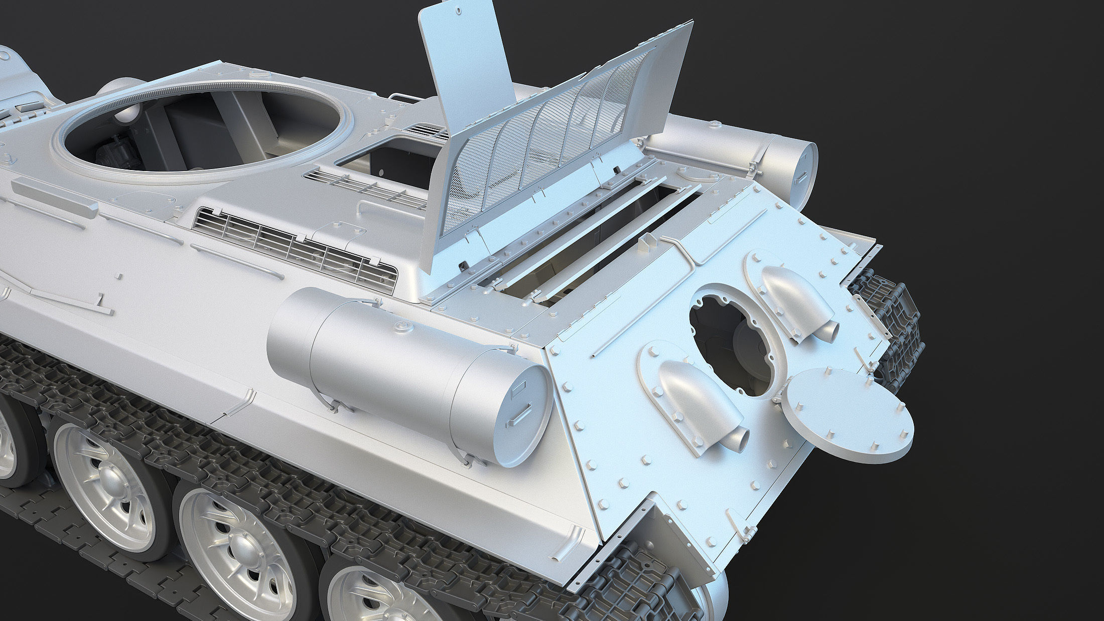 T-34 Tank Chassis High-Poly 3D model_6