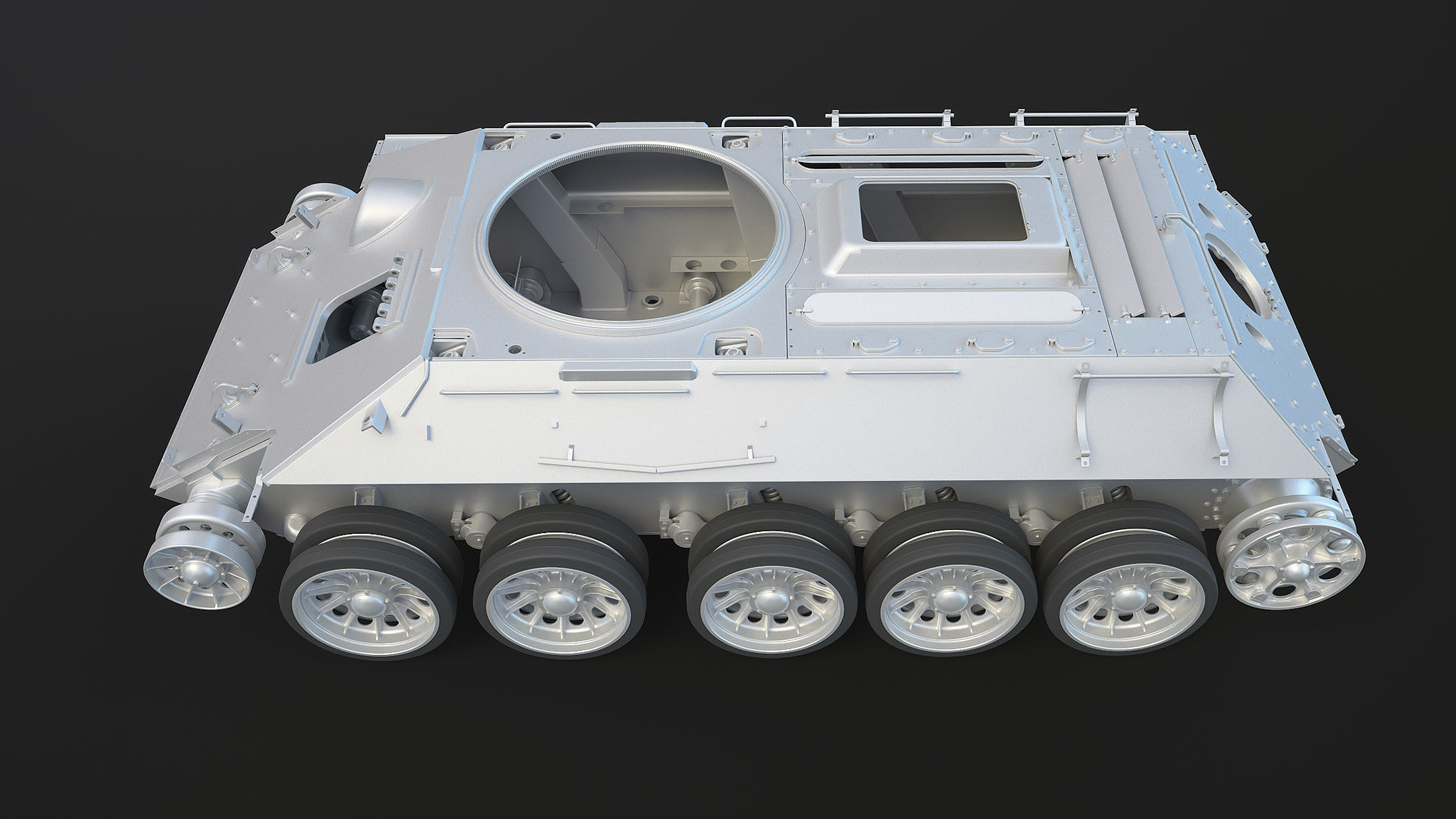 T-34 Tank Chassis High-Poly 3D model_11