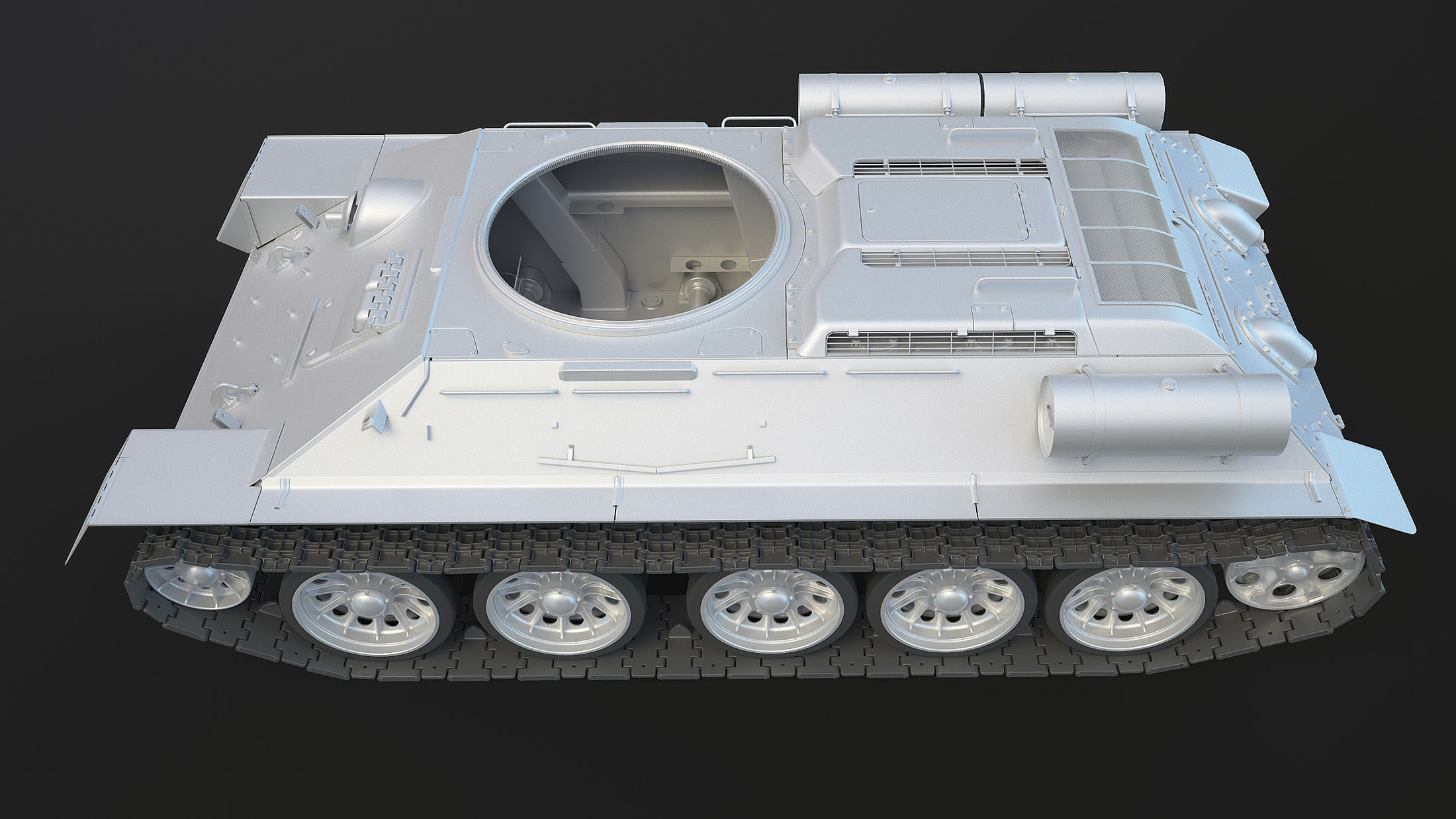 T-34 Tank Chassis High-Poly 3D model_9