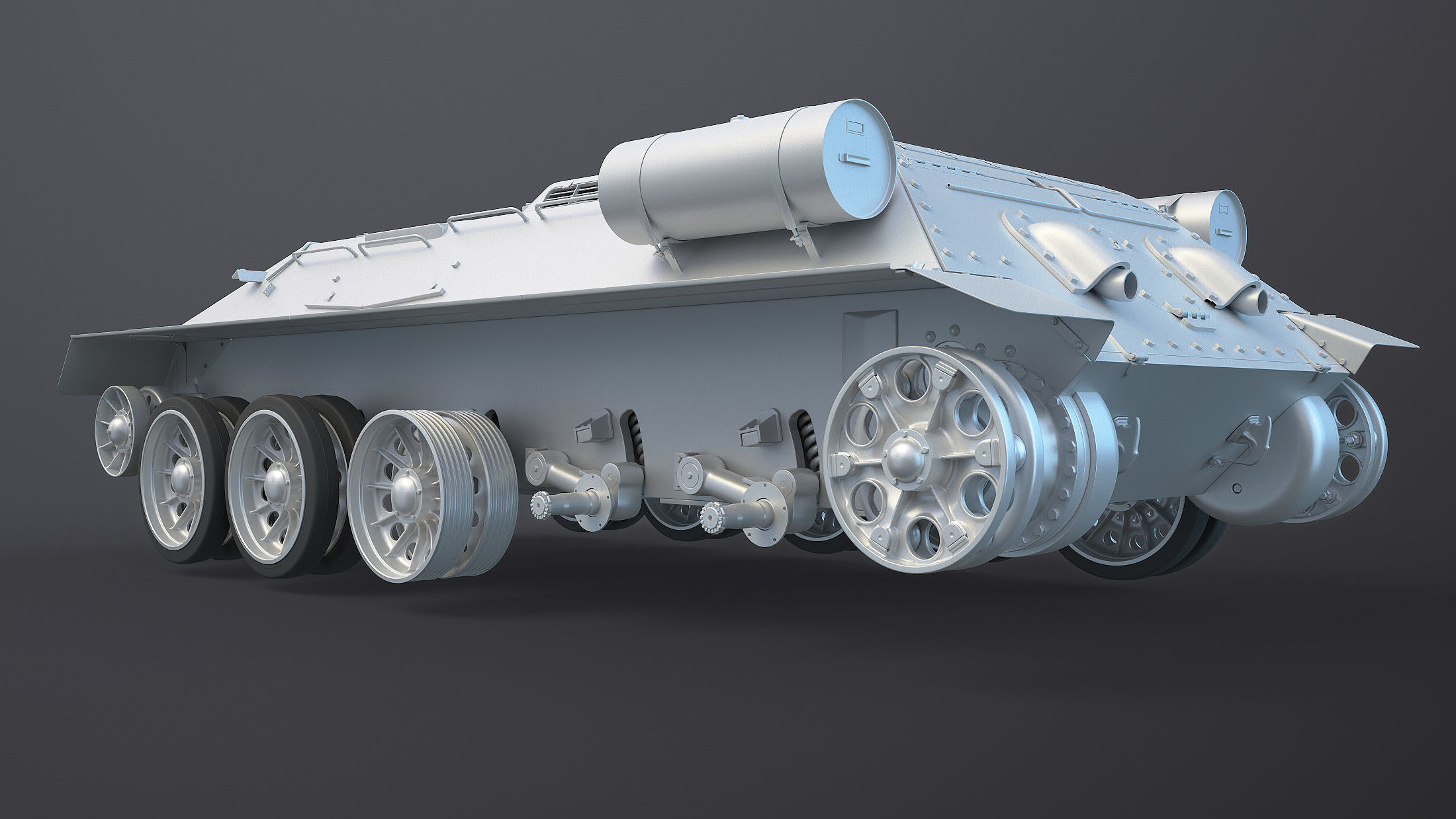 T-34 Tank Chassis High-Poly 3D model_3