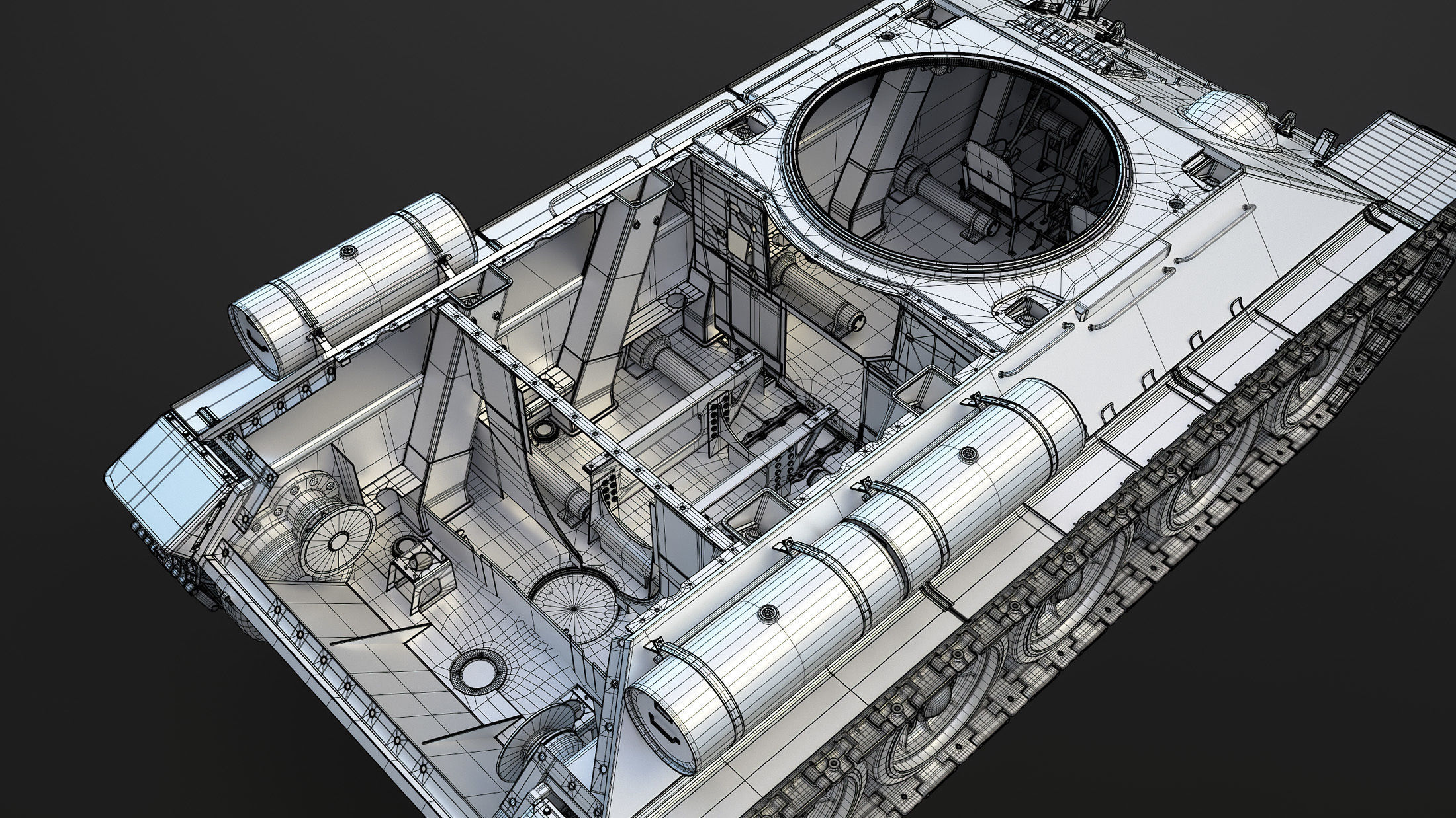T-34 Tank Chassis High-Poly 3D model_35