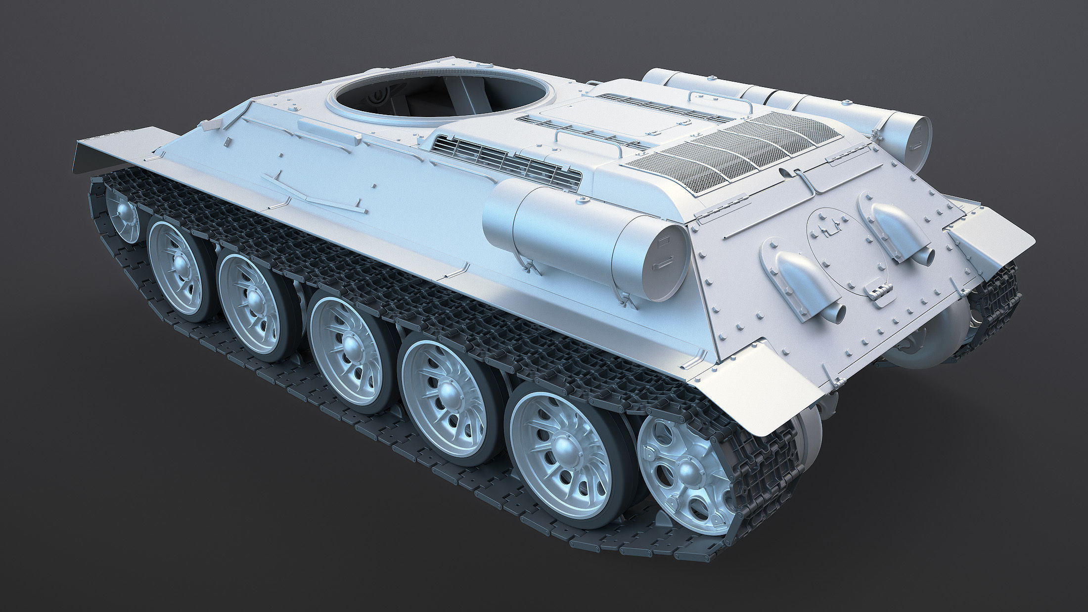 T-34 Tank Chassis High-Poly 3D model_2