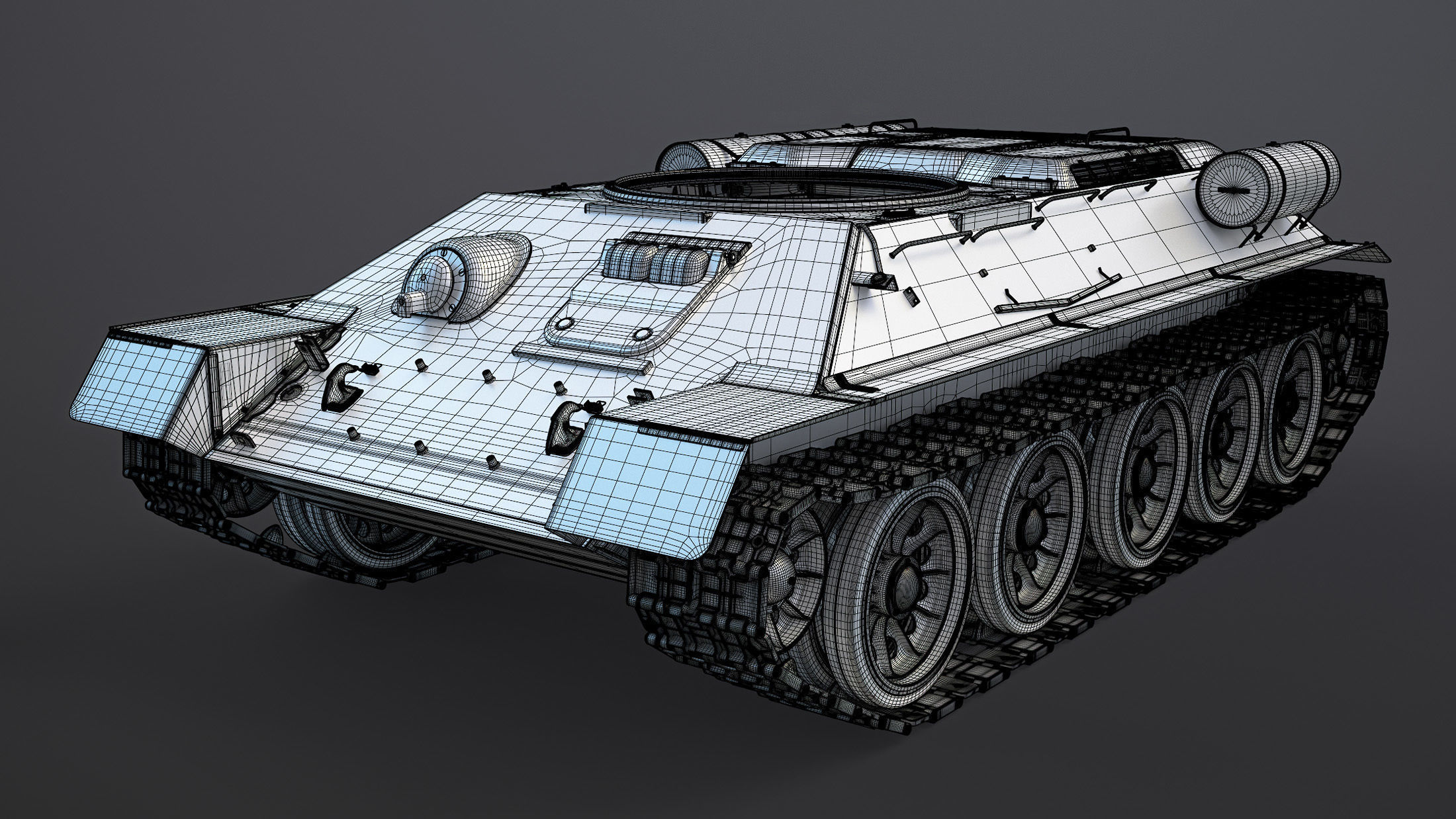T-34 Tank Chassis High-Poly 3D model_30