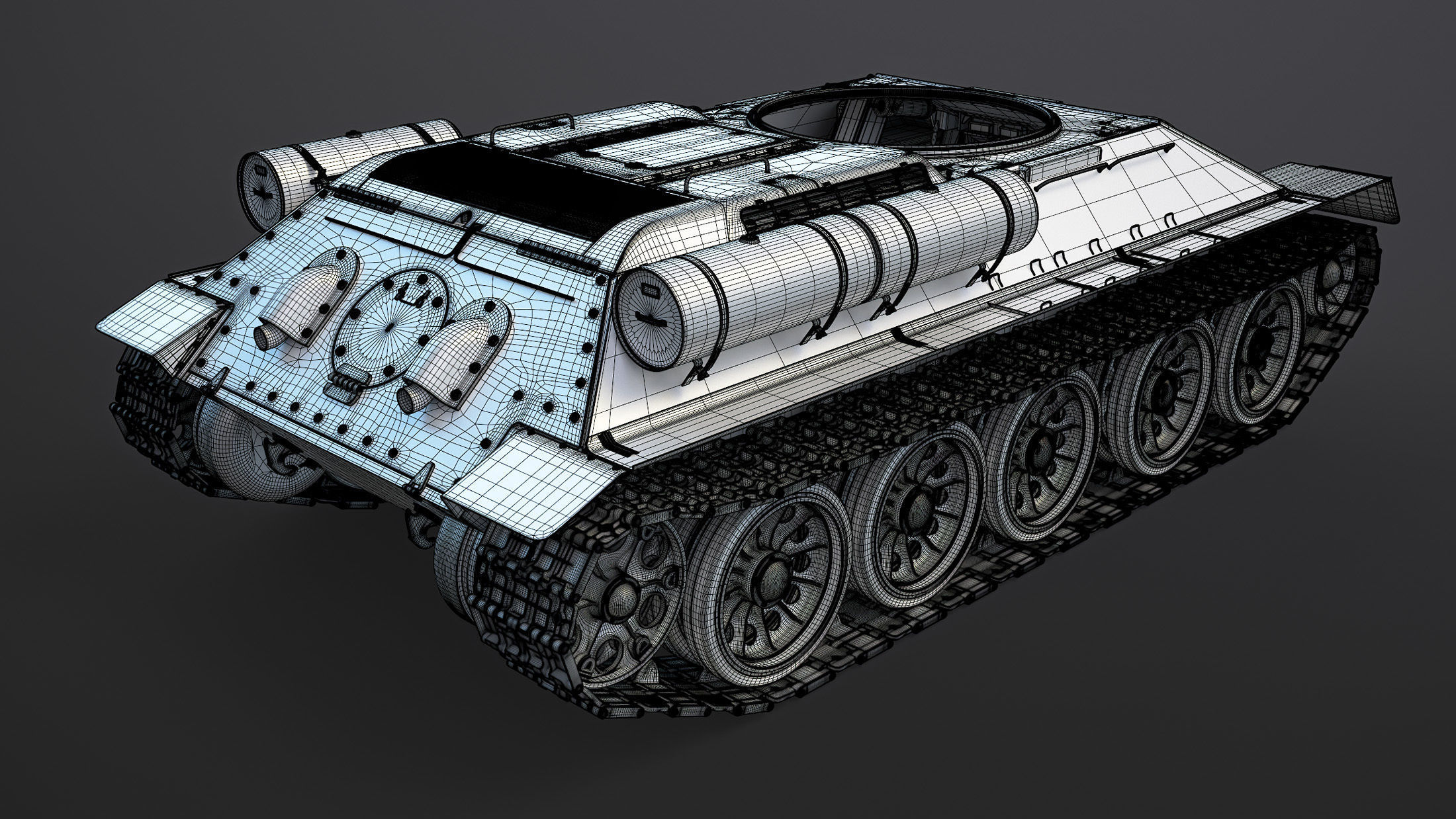 T-34 Tank Chassis High-Poly 3D model_34