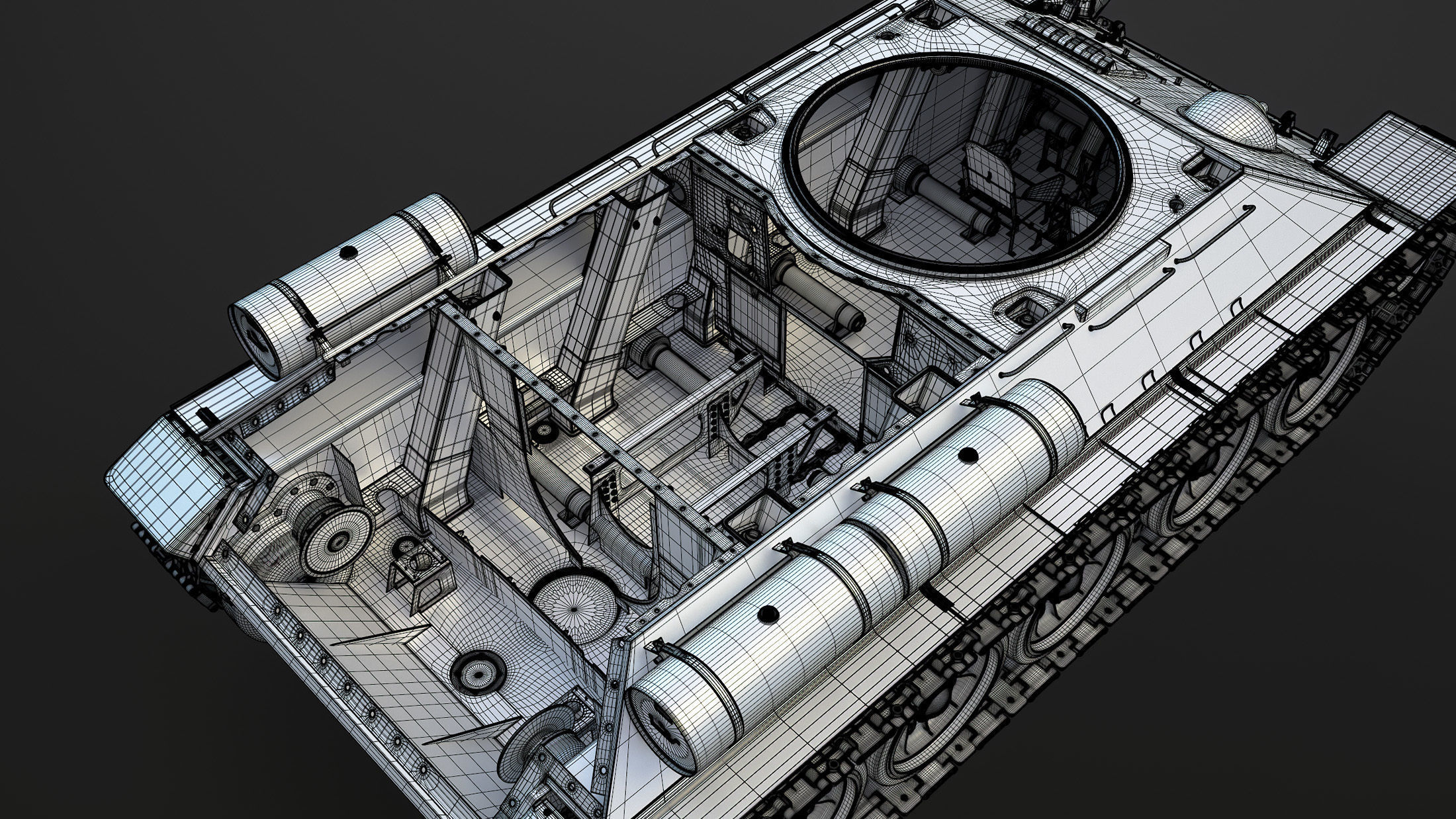 T-34 Tank Chassis High-Poly 3D model_36