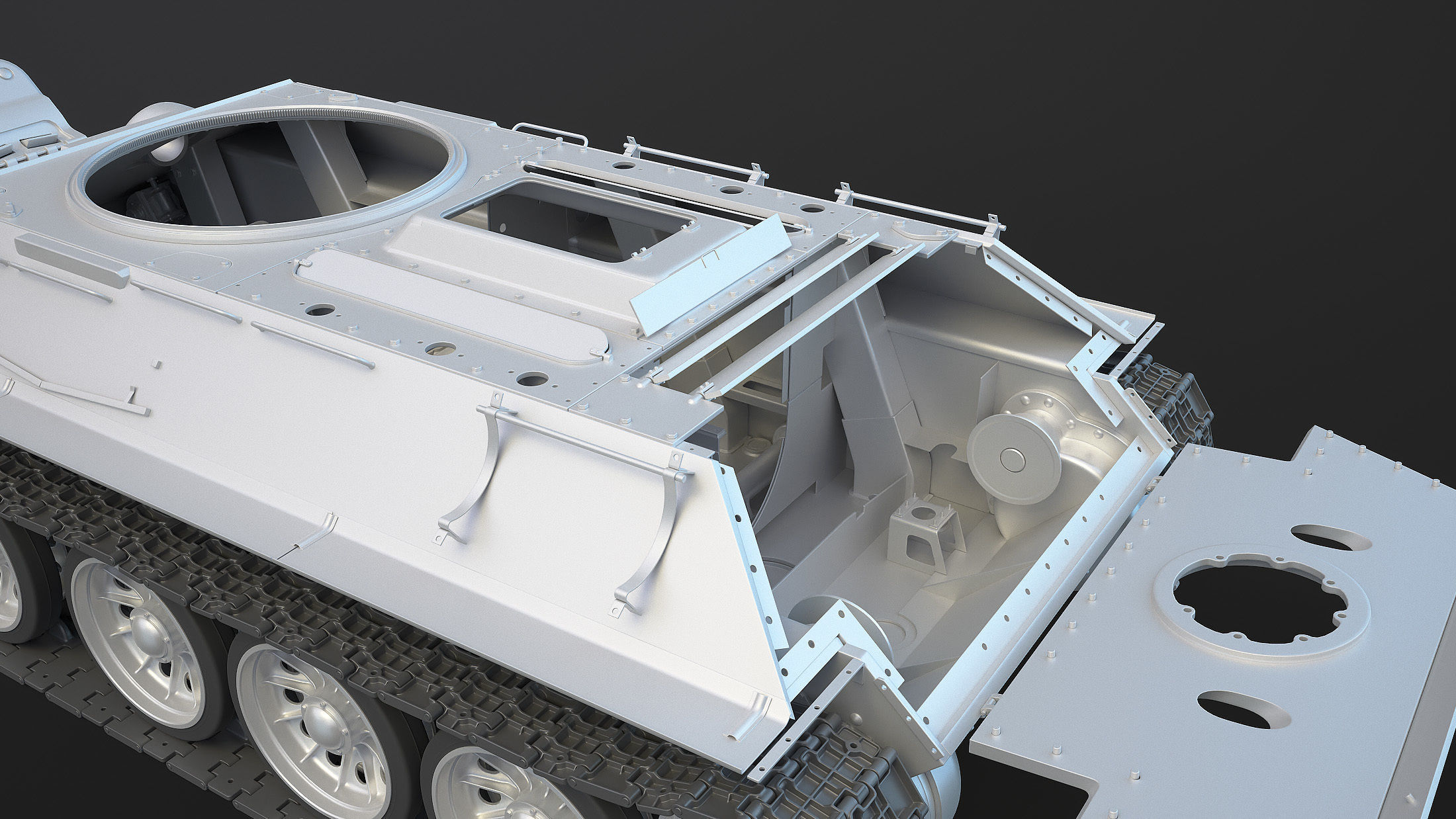 T-34 Tank Chassis High-Poly 3D model_7