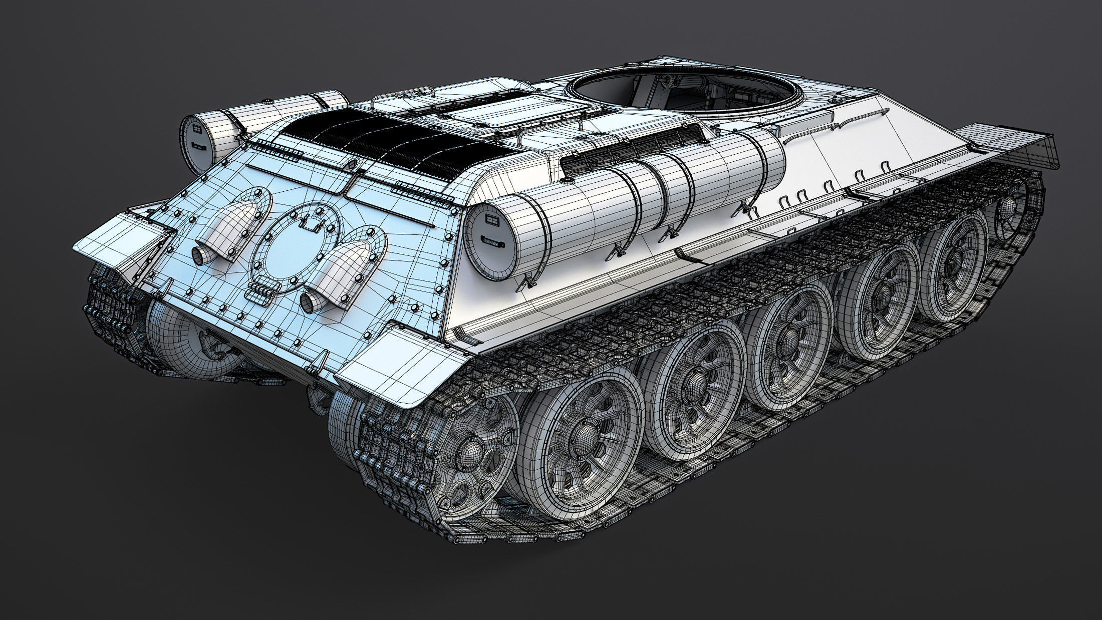 T-34 Tank Chassis High-Poly 3D model_33