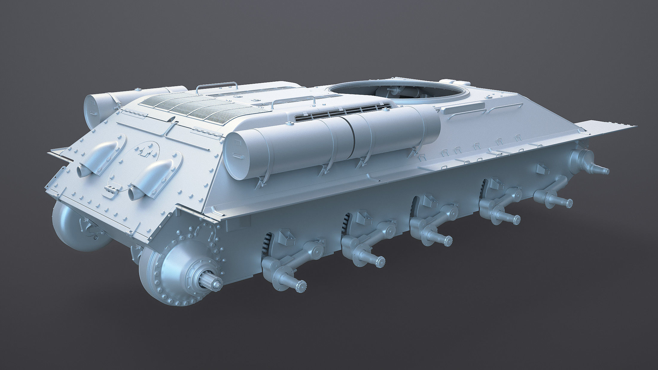 T-34 Tank Chassis High-Poly 3D model_15