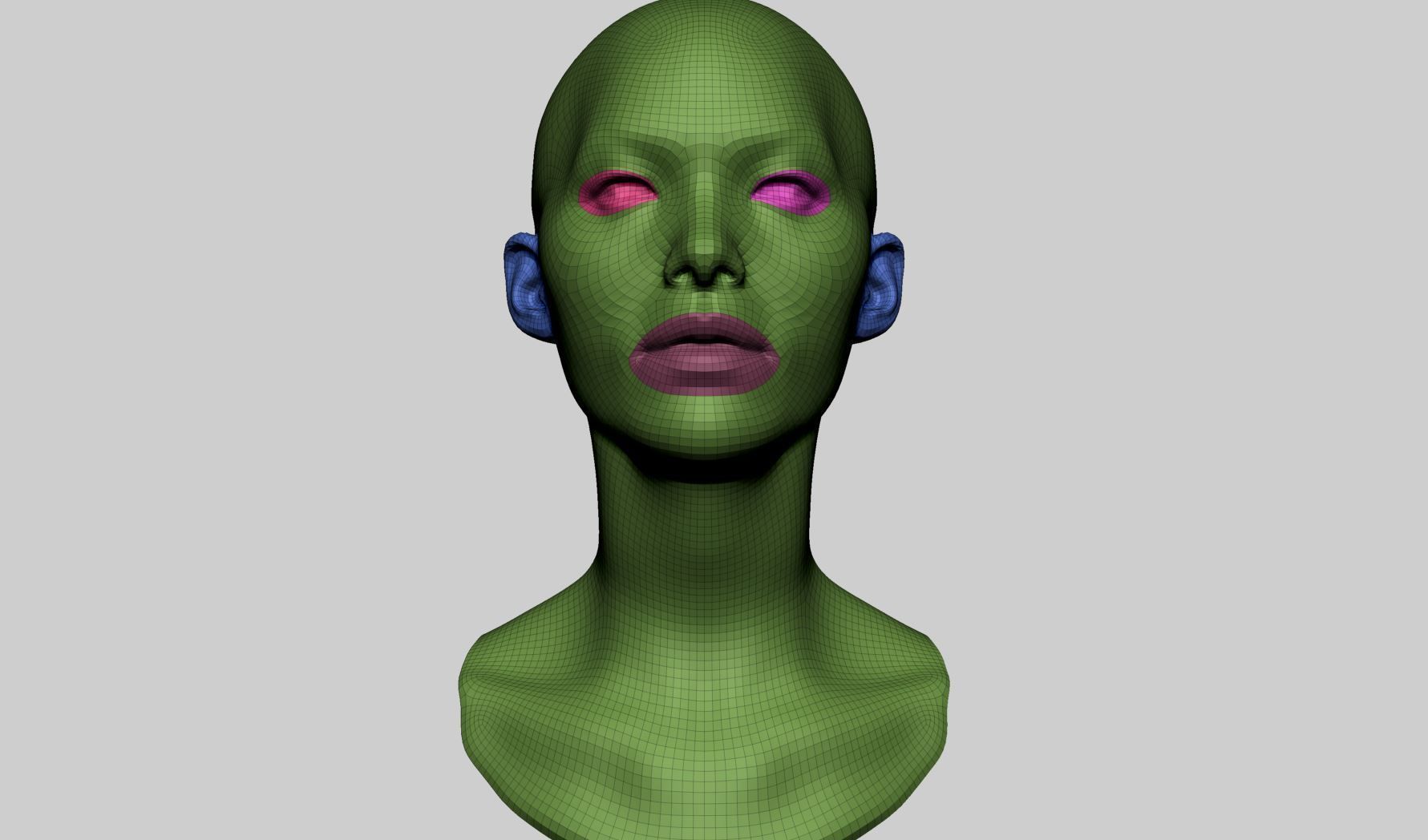 Female Head Basemesh v3 3D model_1