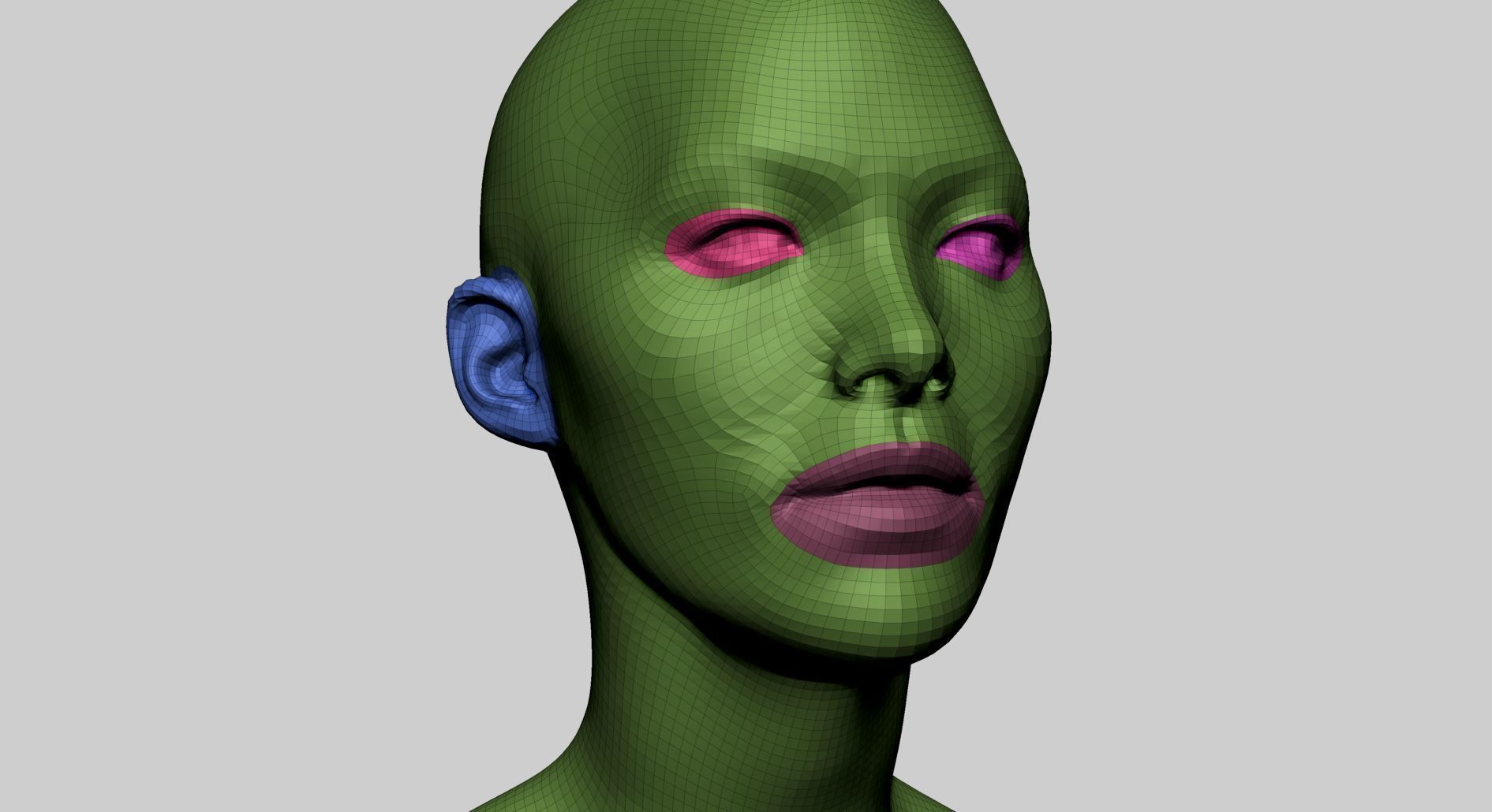 Female Head Basemesh v3 3D model_9
