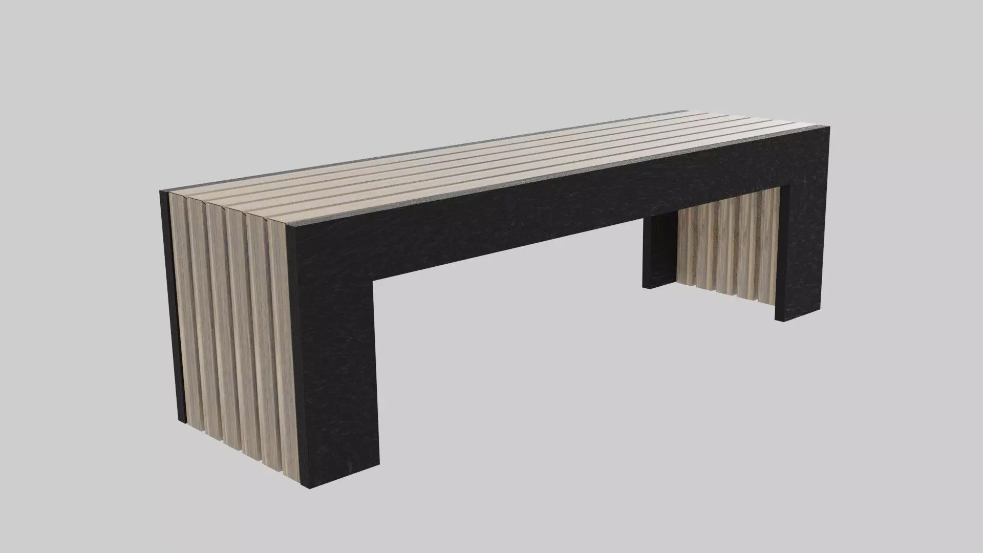 Simple bench Free 3D model_0