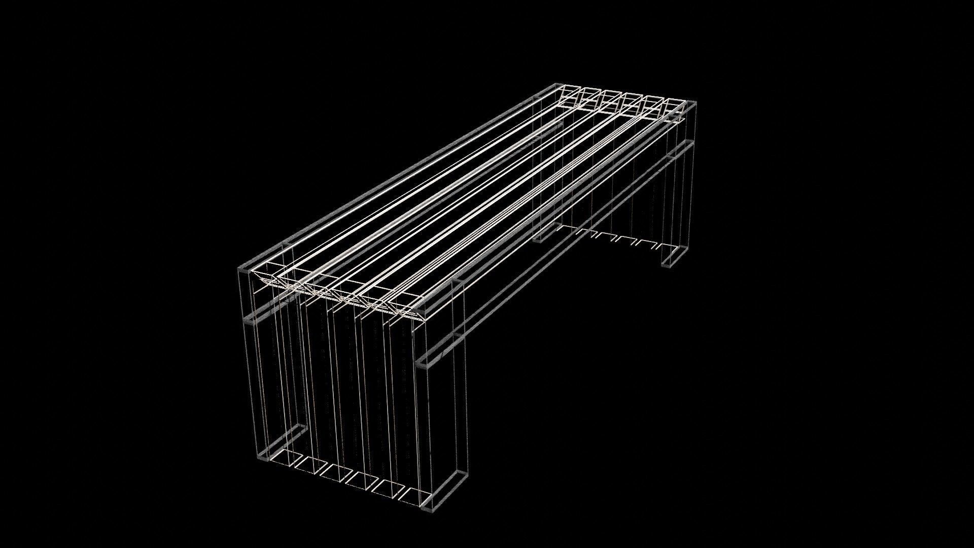 Simple bench Free 3D model_2