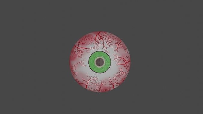 Realistic green eye Low-poly 3D model