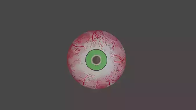 Realistic green eye Low-poly 3D model