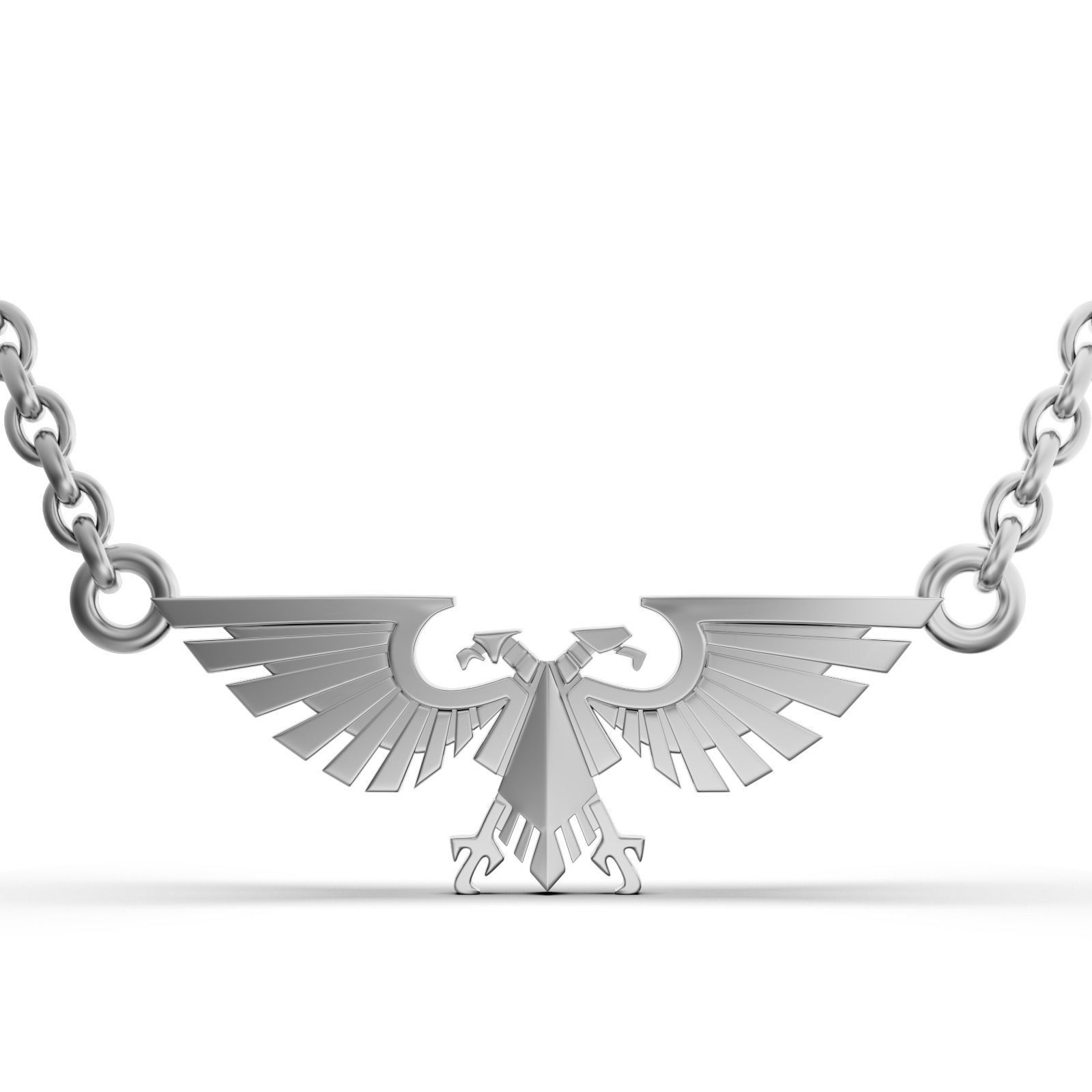 An aquila eagle pendant in silver 3D print model_1