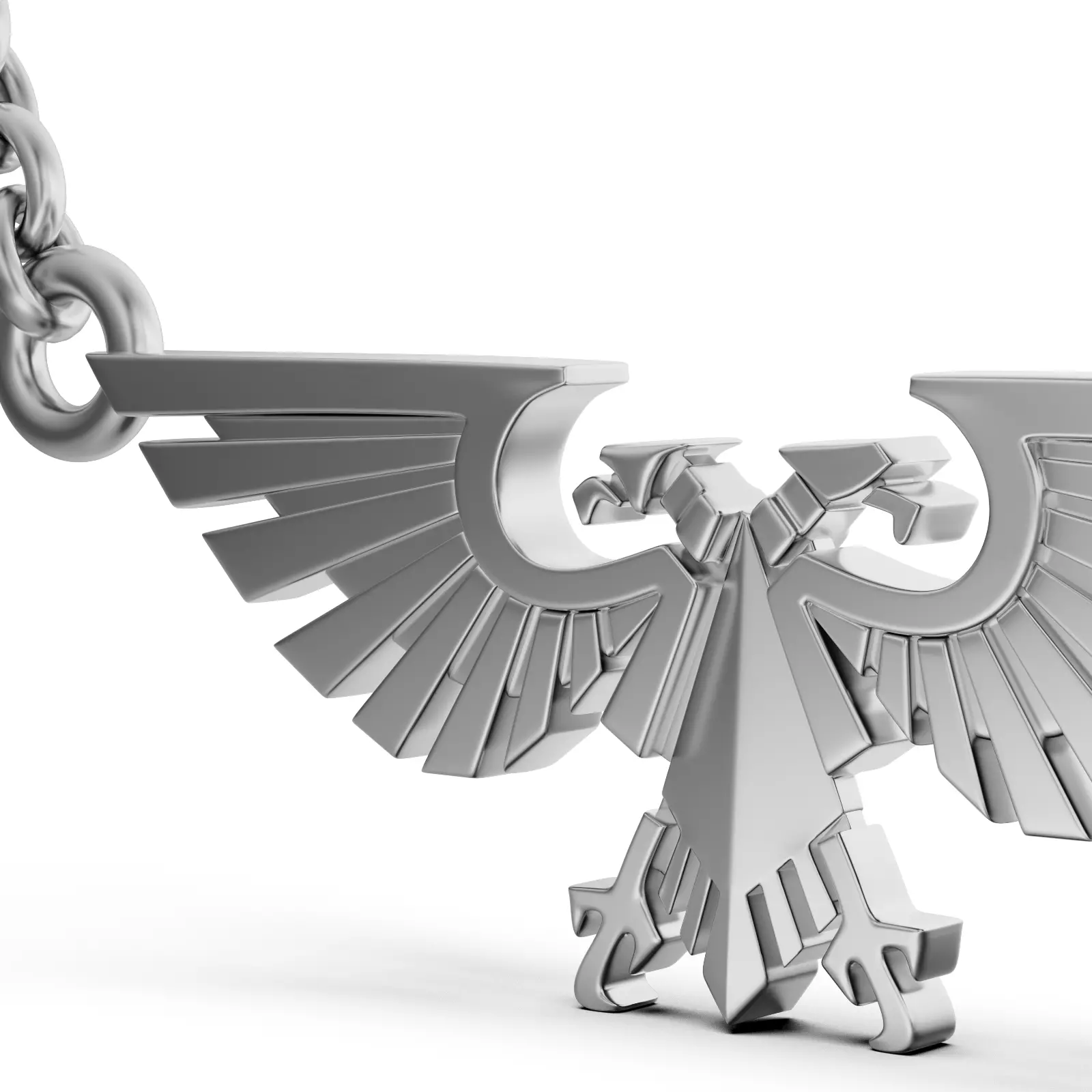 An aquila eagle pendant in silver 3D print model_0