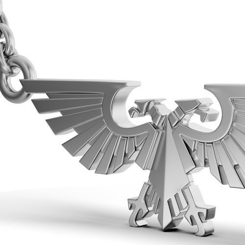 An aquila eagle pendant in silver 3D print model