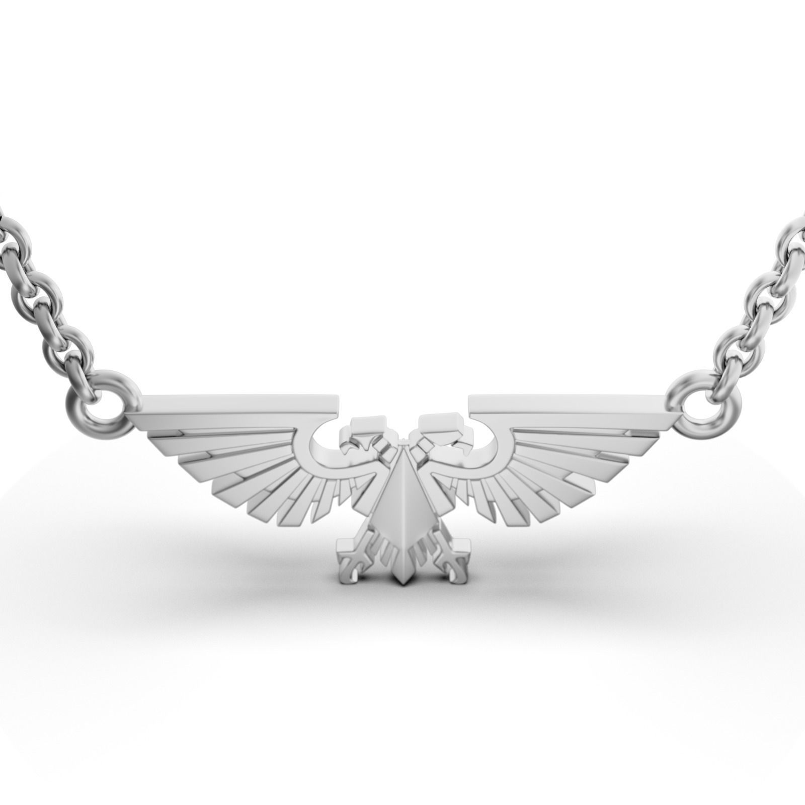 An aquila eagle pendant in silver 3D print model_2