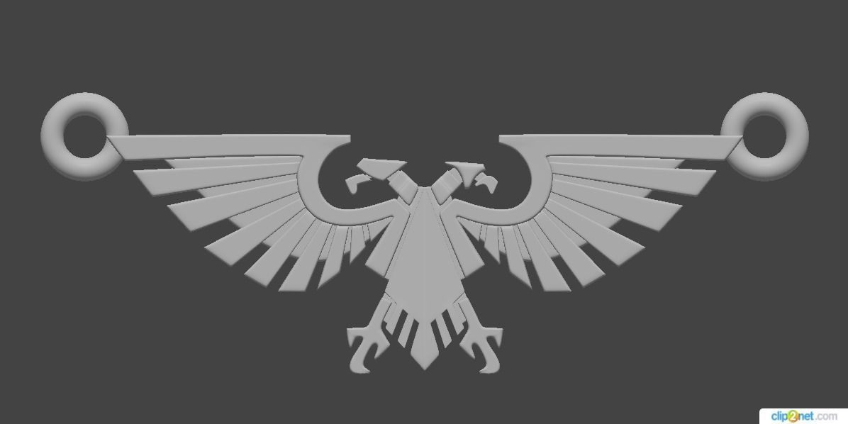 An aquila eagle pendant in silver 3D print model_5