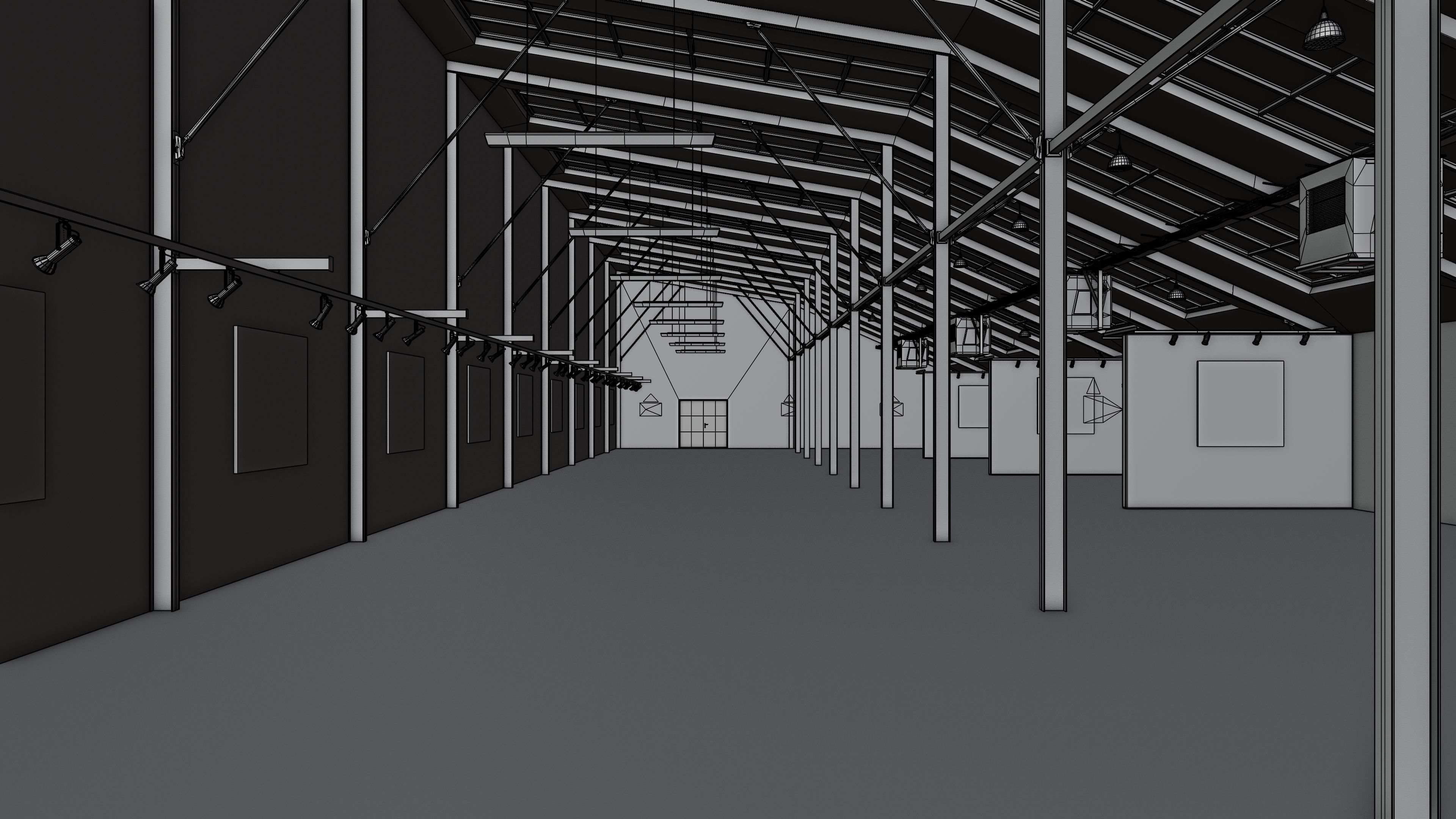 Art Museum Gallery Interior 9 Low-poly 3D model_6