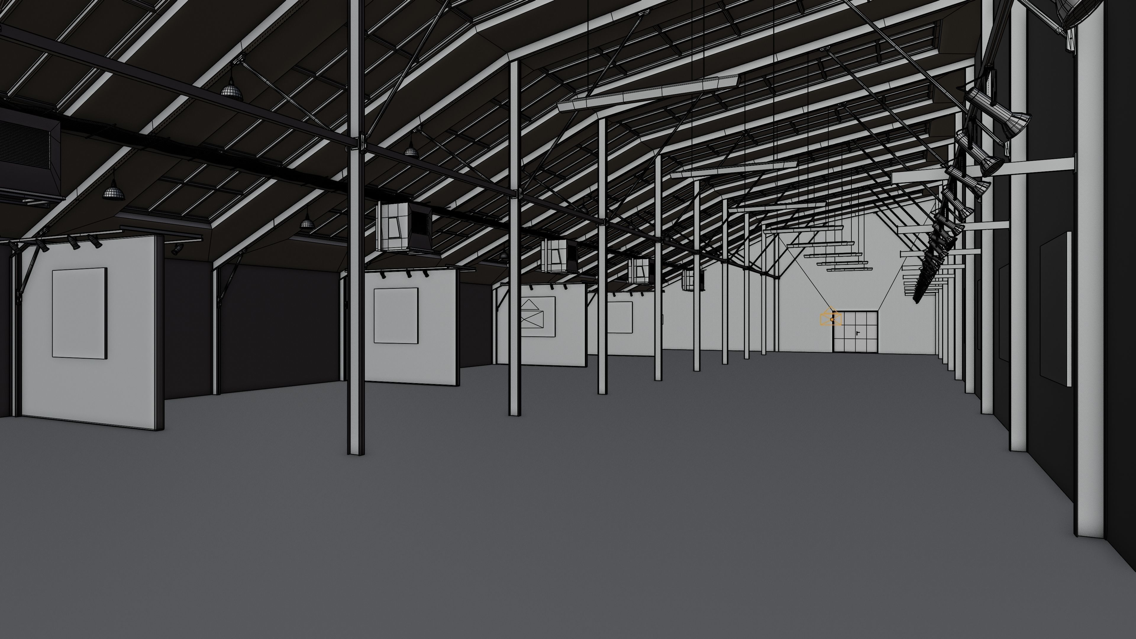 Art Museum Gallery Interior 9 Low-poly 3D model_10