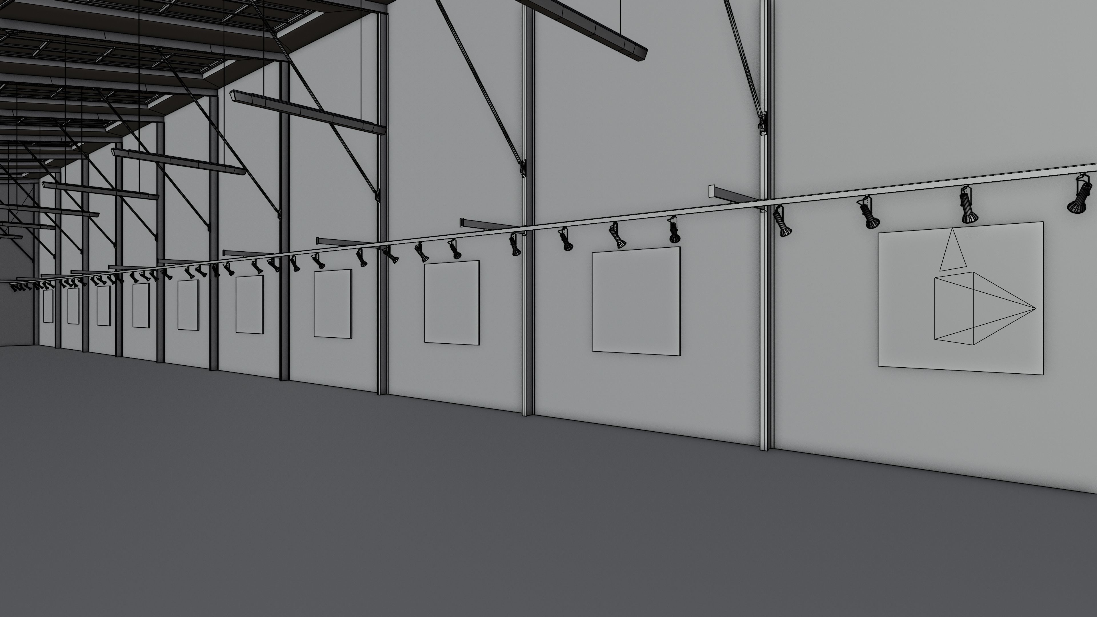 Art Museum Gallery Interior 9 Low-poly 3D model_11