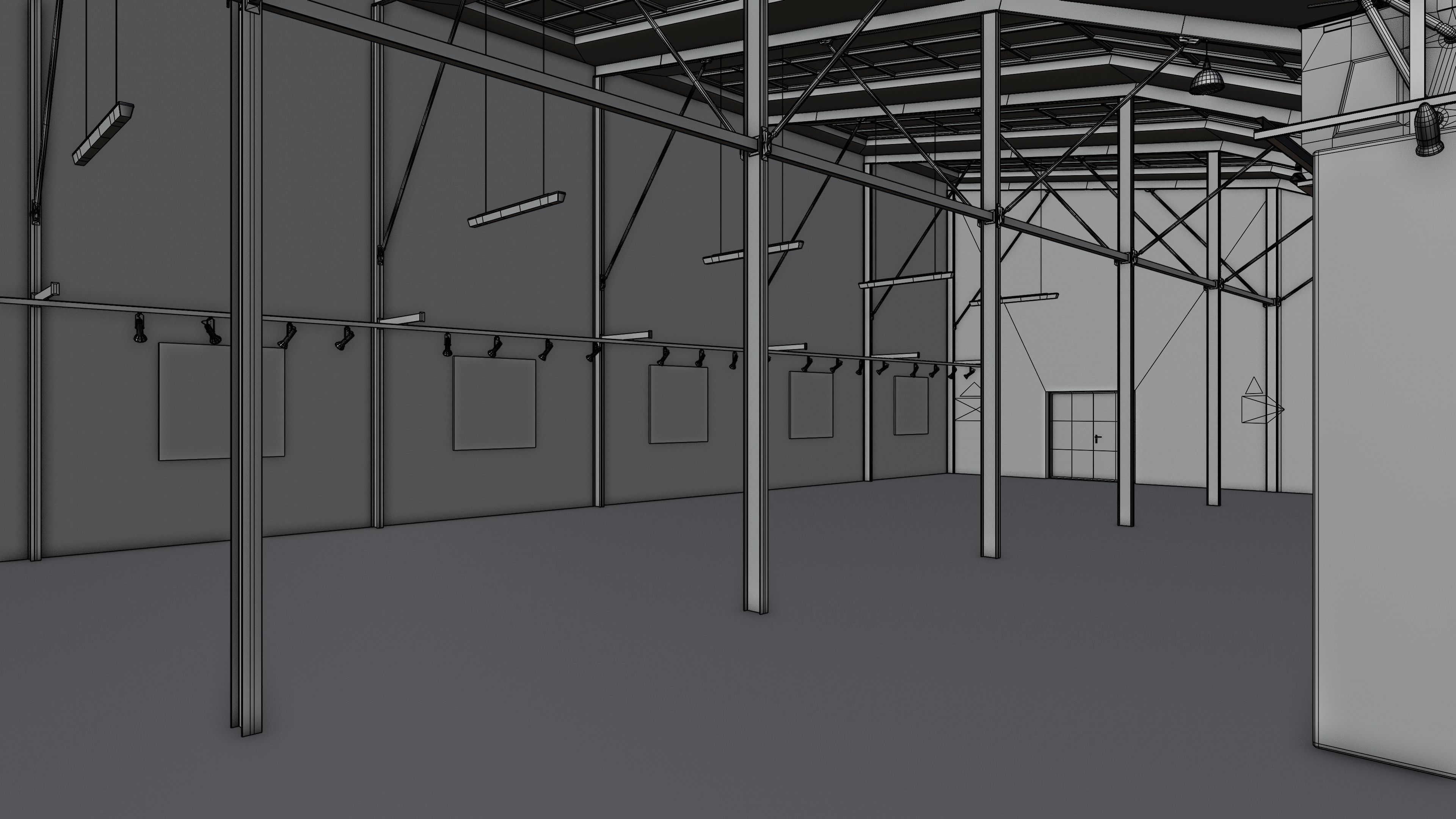 Art Museum Gallery Interior 9 Low-poly 3D model_8